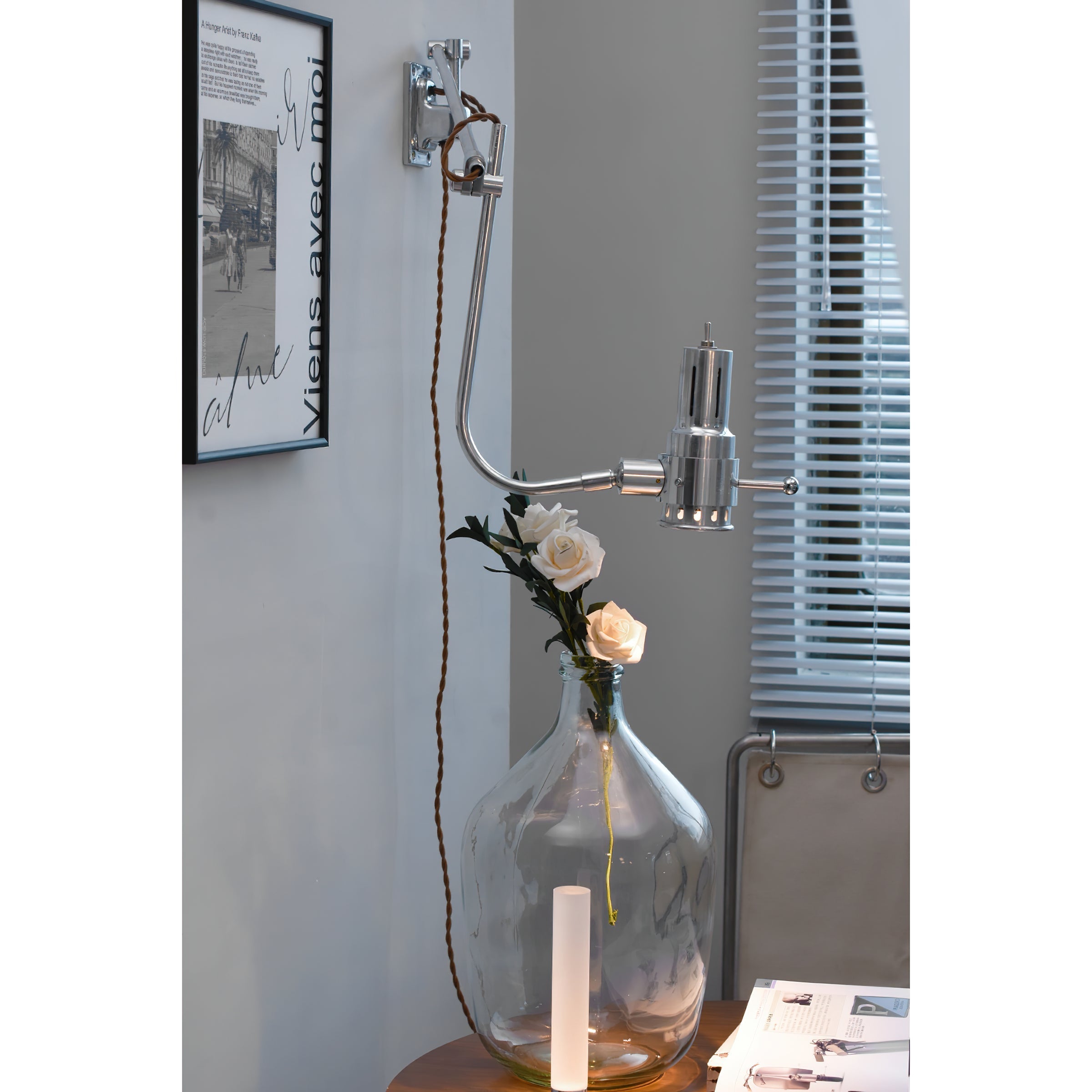 Ersolis Vintage Industrial Swing Arm Metal Sconce Wall Lamp - Lamp Copper