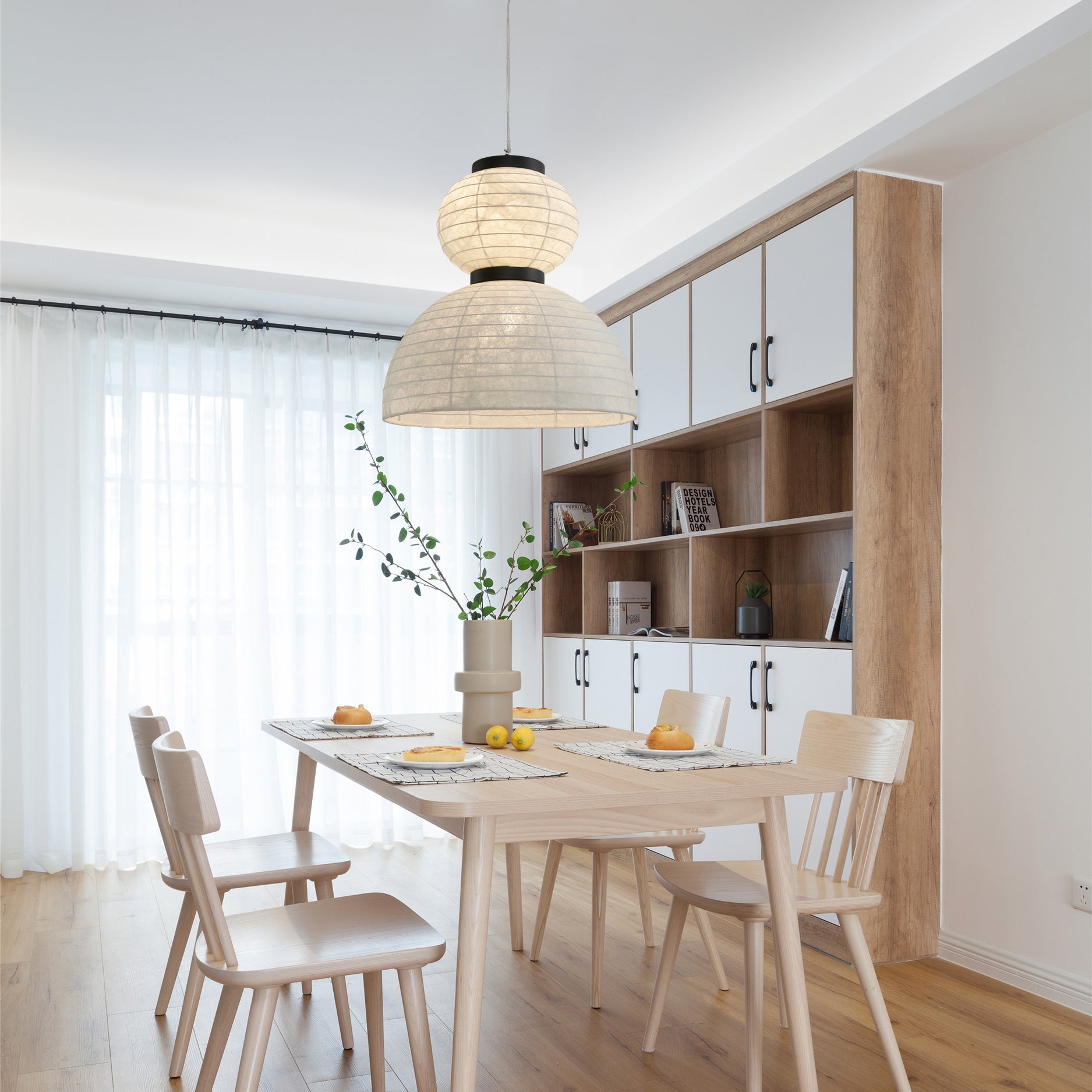 Uldoror Traditional Art Modern Silk Pendant Light - Neutralighting