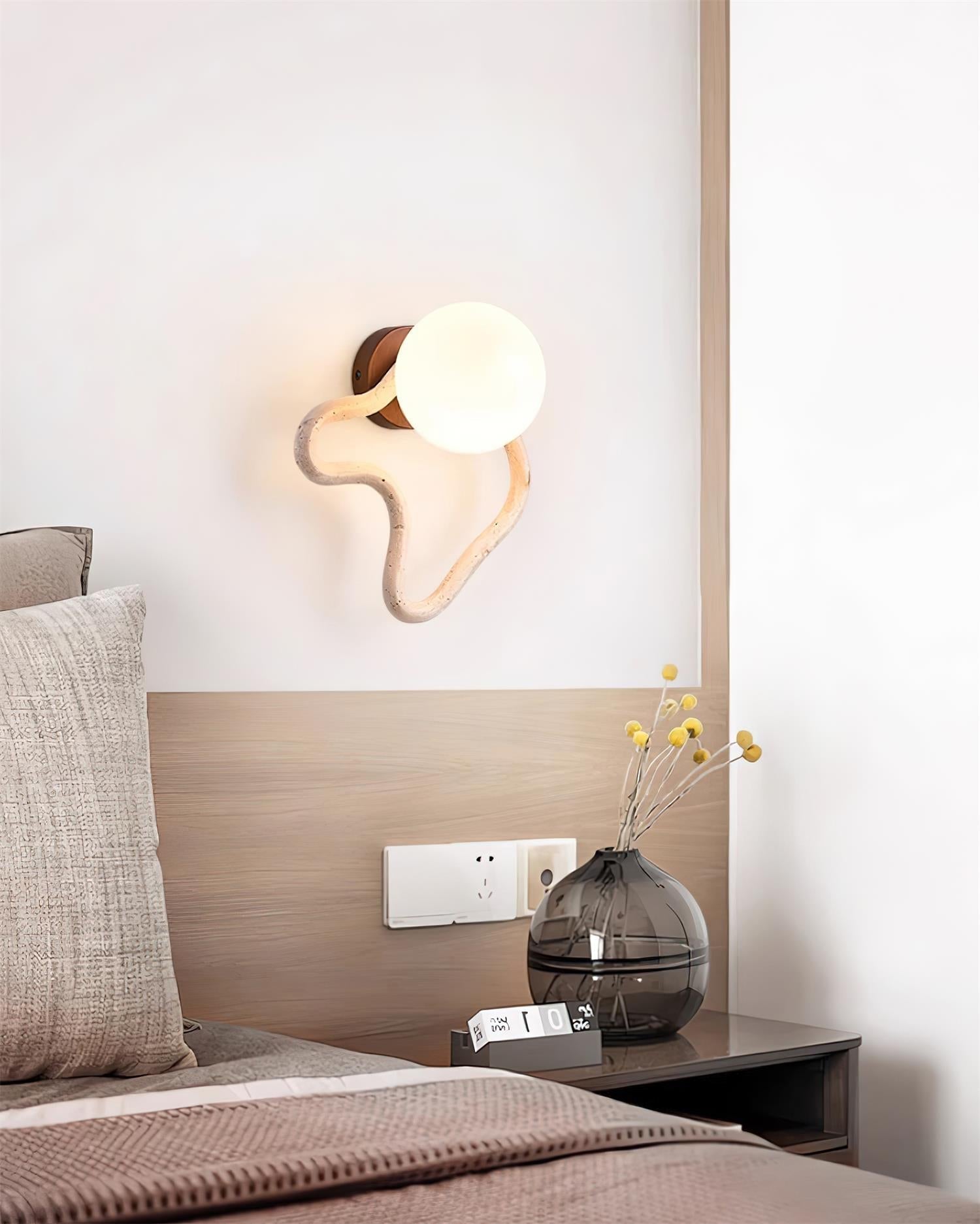 Ritta Applique Murale Mignonne Travertin Forme Ondulée - Neutralighting