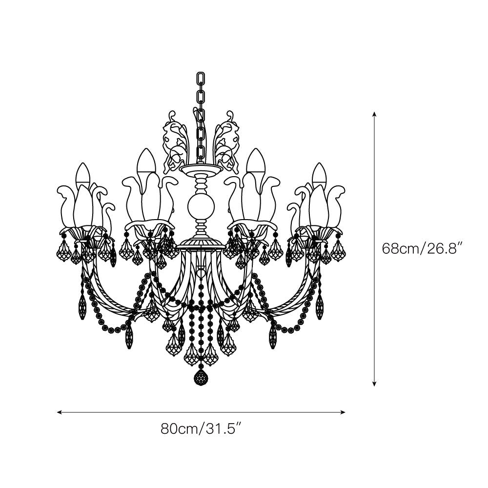 Evynyra Postmodern Luxury Brass Crystal Chandelier - Lamp Copper