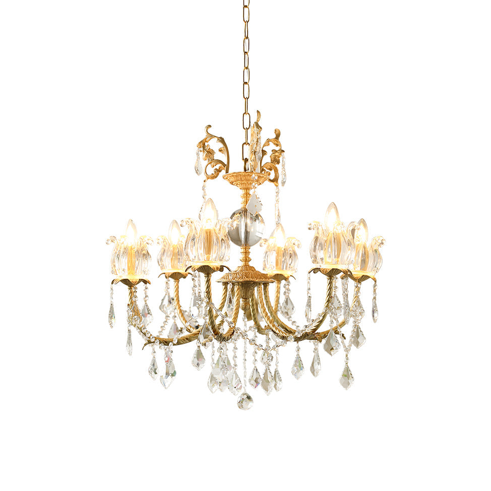 Evynyra Postmodern Luxury Brass Crystal Chandelier - Lamp Copper