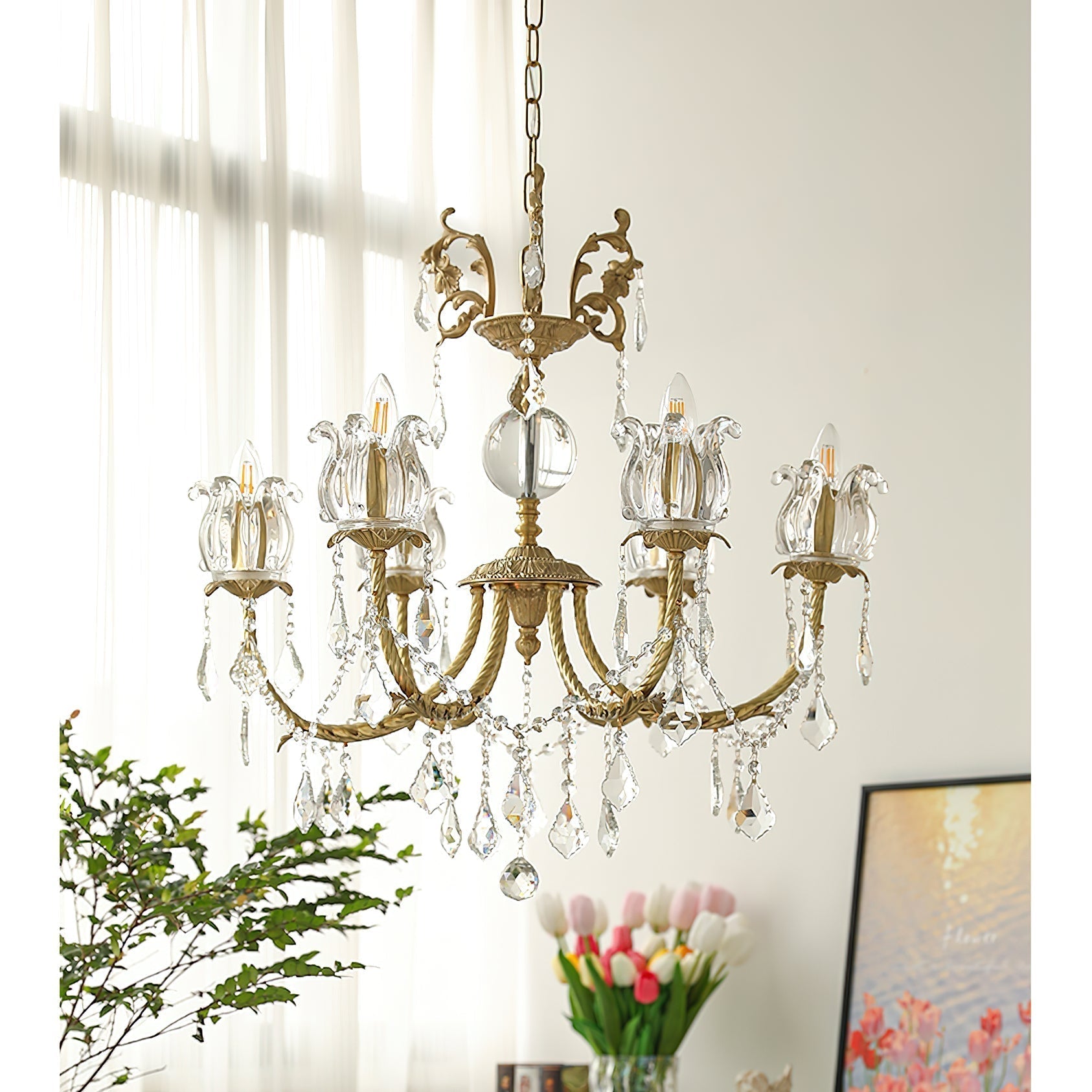 Evynyra Postmodern Luxury Brass Crystal Chandelier - Lamp Copper