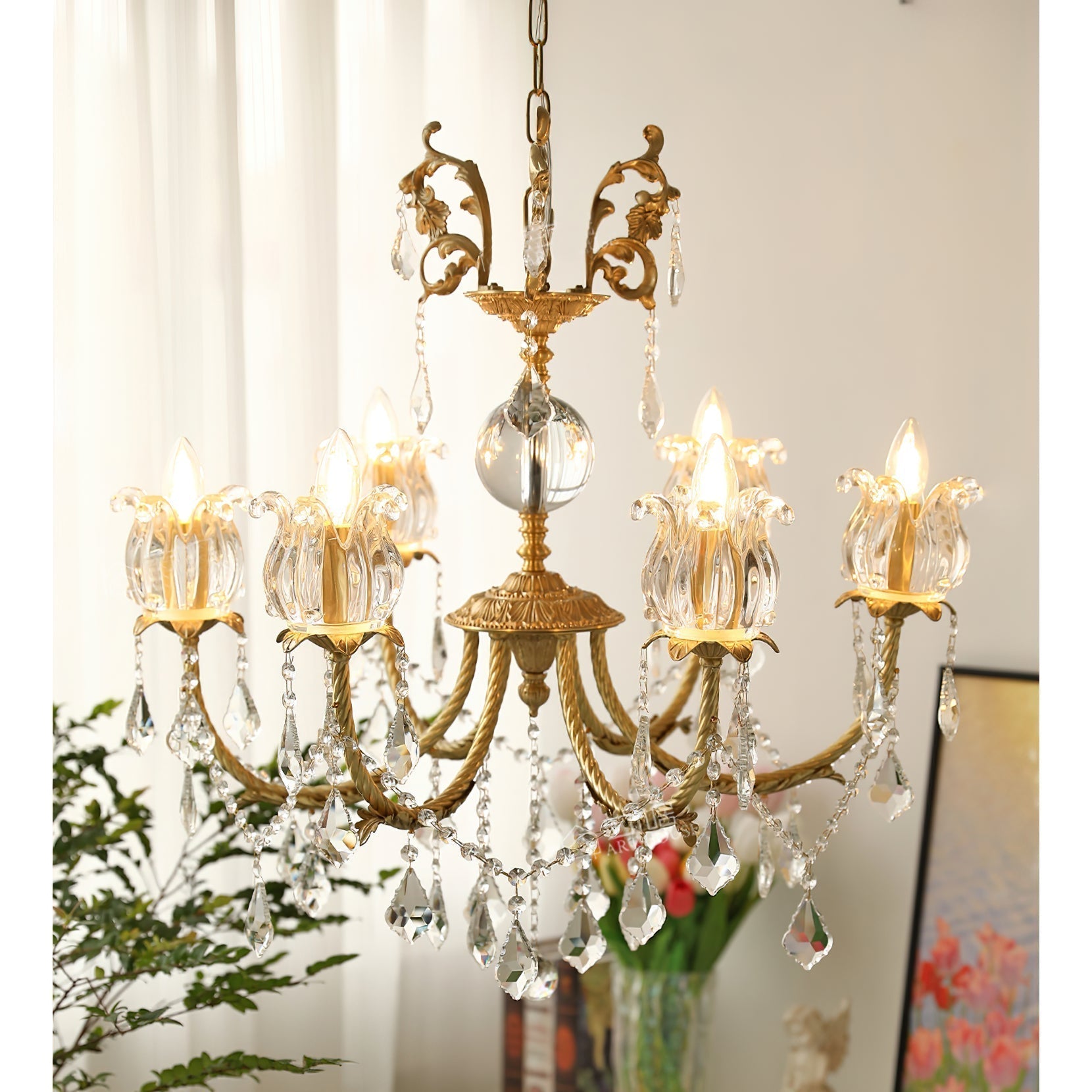 Evynyra Postmodern Luxury Brass Crystal Chandelier - Lamp Copper