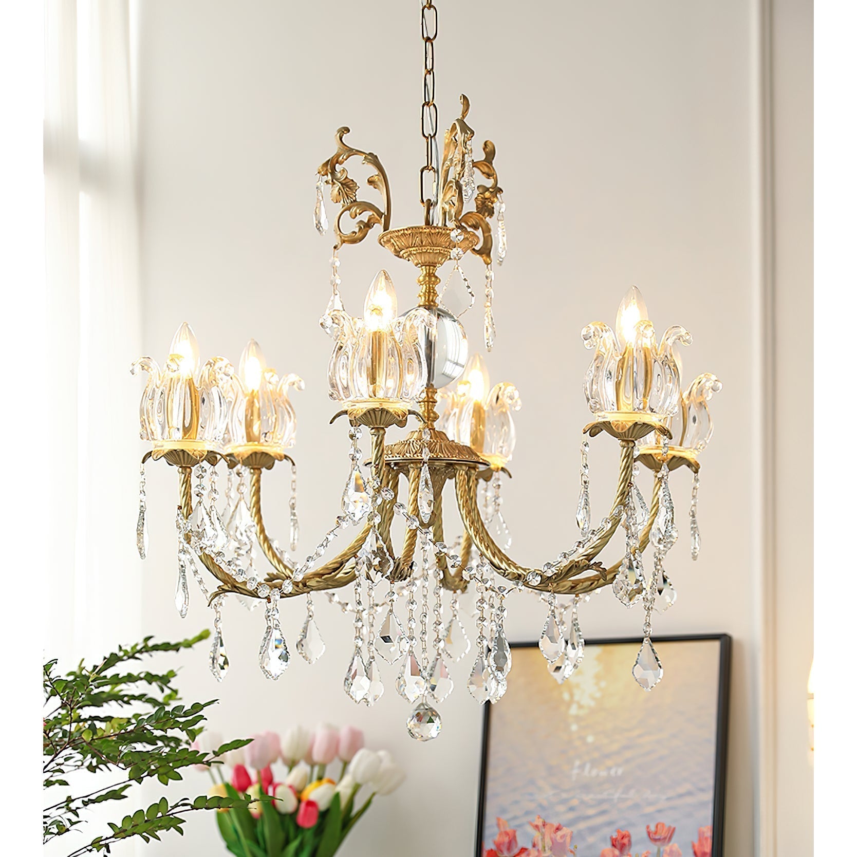 Evynyra Postmodern Luxury Brass Crystal Chandelier - Lamp Copper