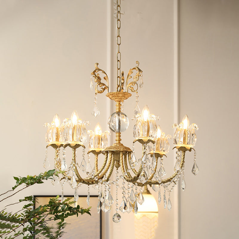 Evynyra Postmodern Luxury Brass Crystal Chandelier - Lamp Copper