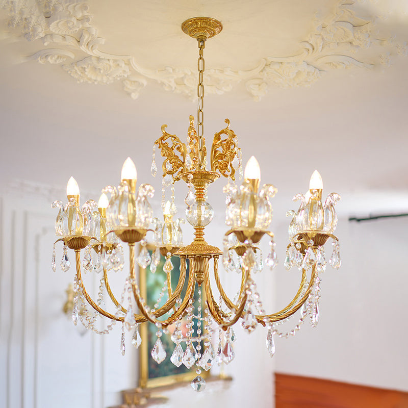 Evynyra Postmodern Luxury Brass Crystal Chandelier - Lamp Copper