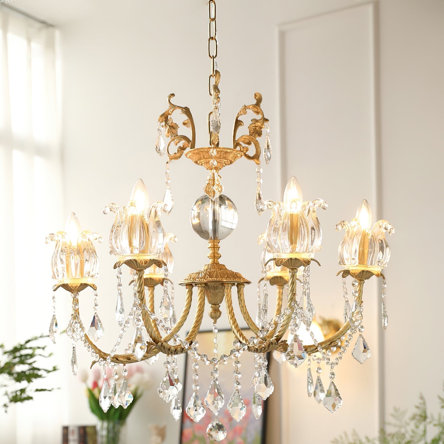 Evynyra Postmodern Luxury Brass Crystal Chandelier - Lamp Copper
