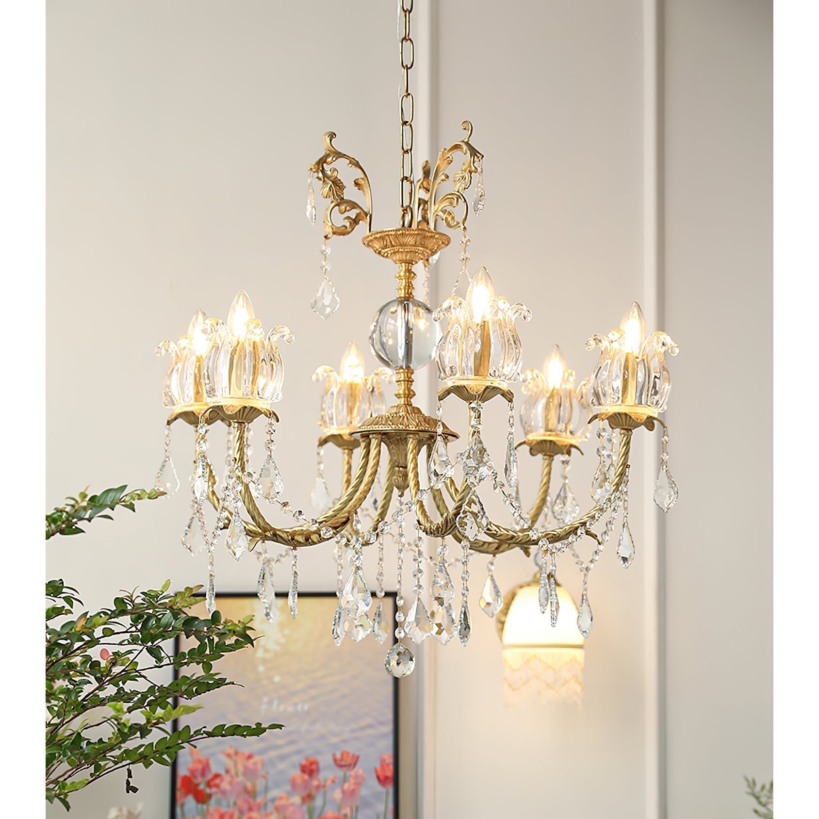 Evynyra Postmodern Luxury Brass Crystal Chandelier - Lamp Copper