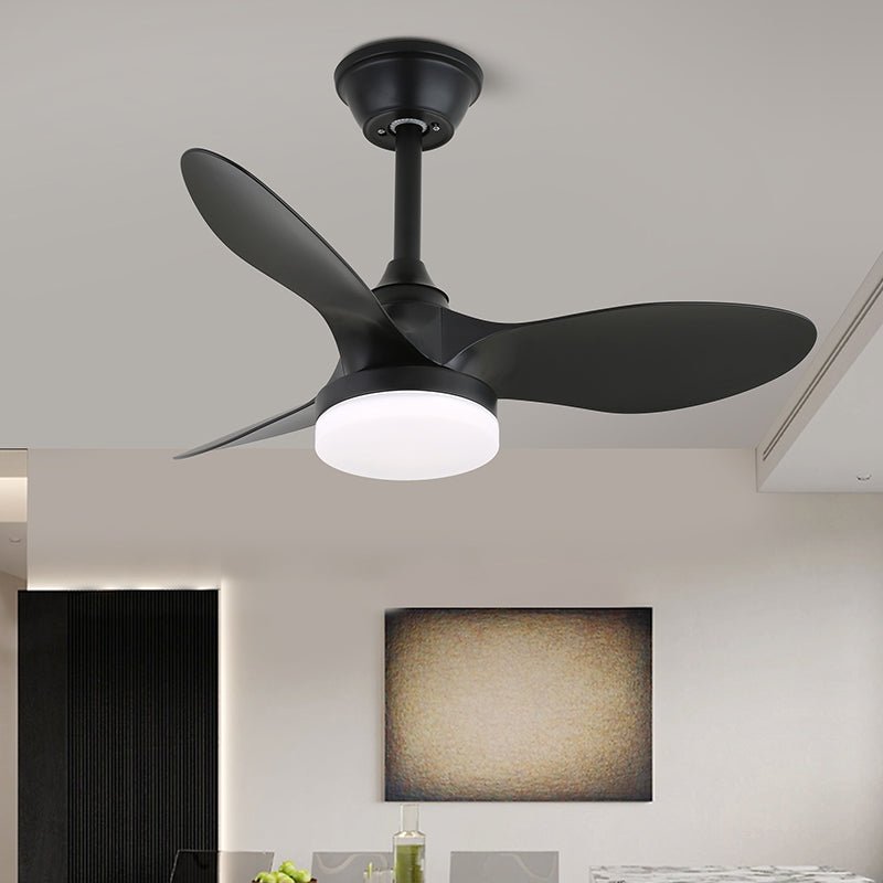 Plafonnier ventilateur Arden minimaliste en bois noir, Modèle B (Dia 61cm)