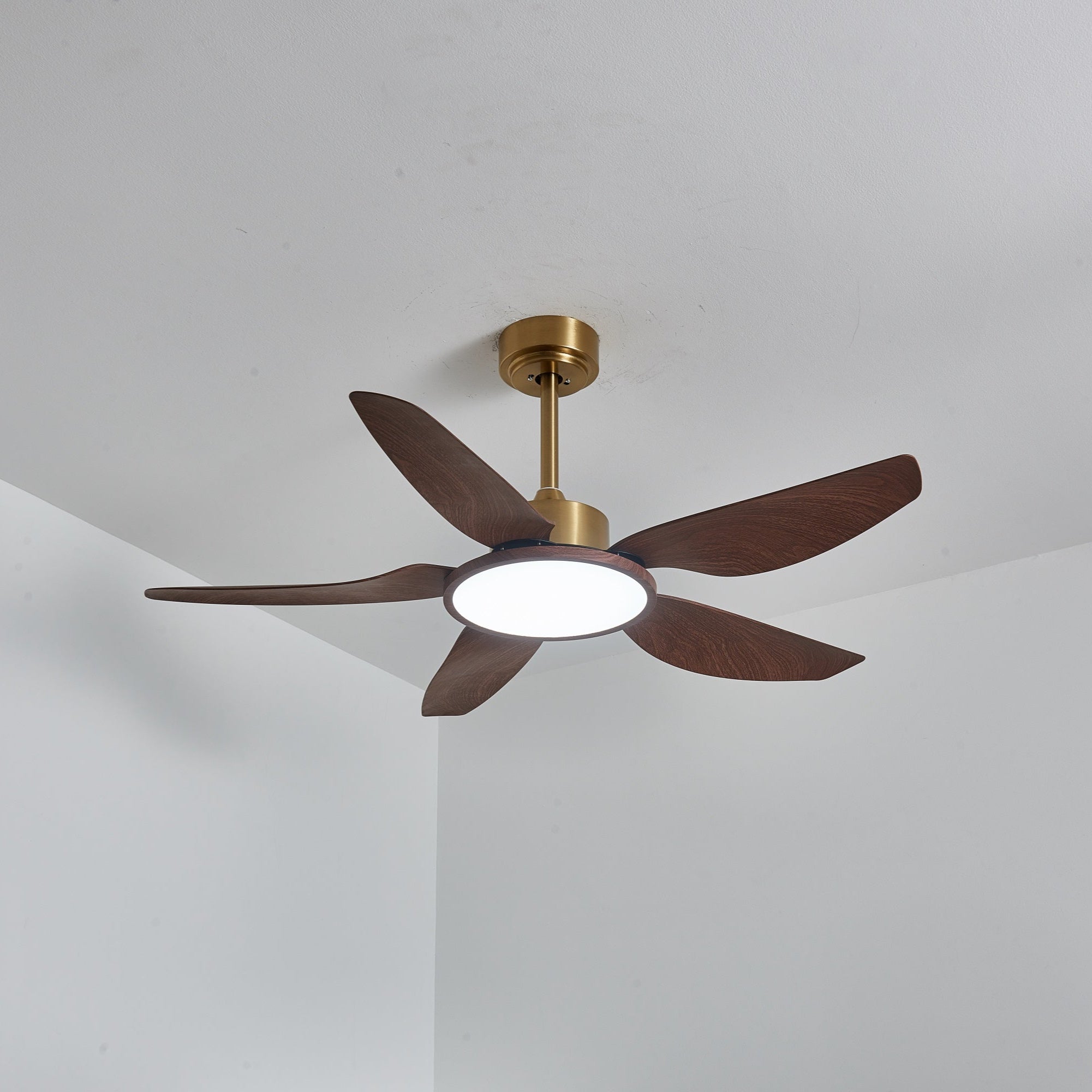 Plafonnier ventilateur Aurelia présentant sa télécommande à 6 vitesses