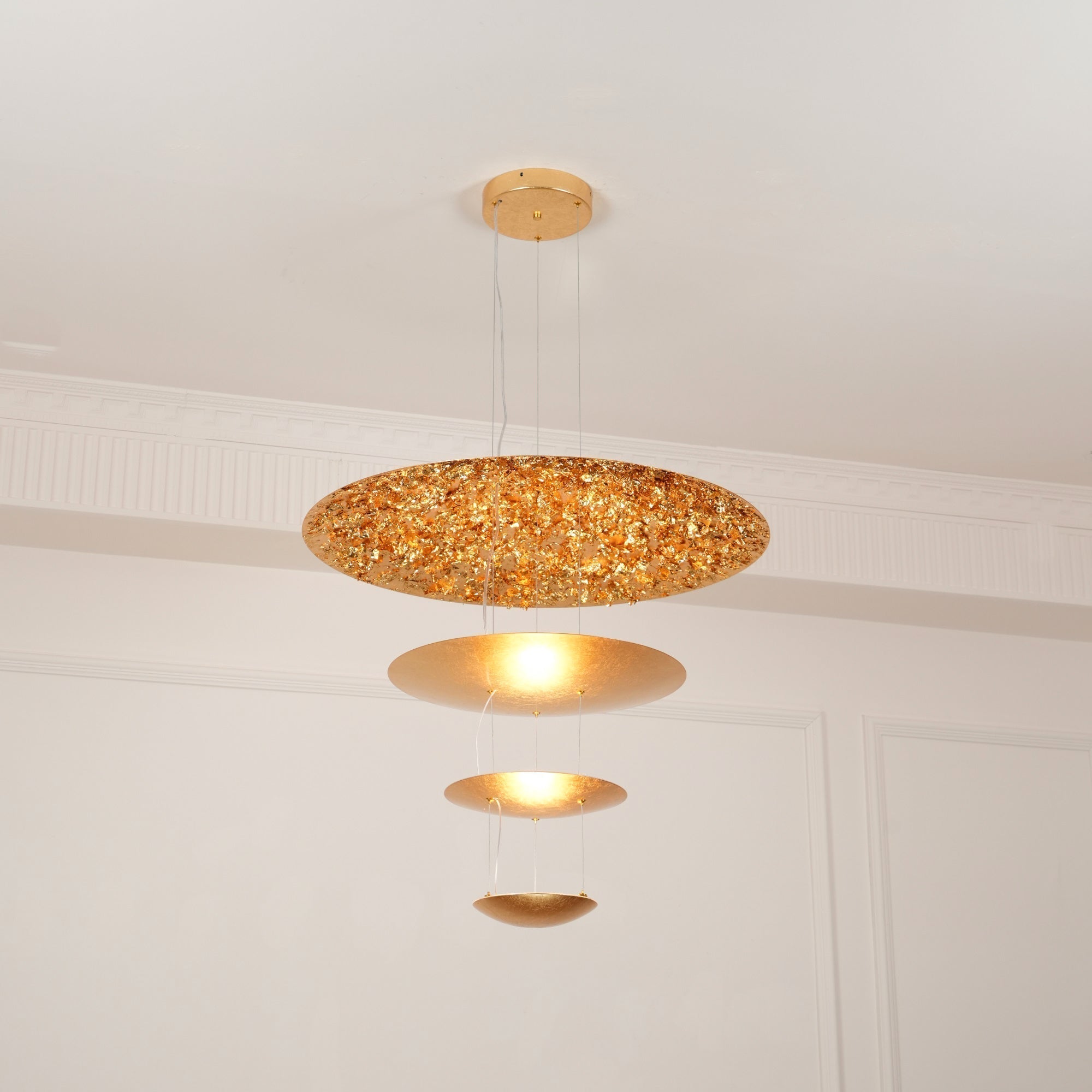 Zathaara Layered Gold Foil Pendant Light - Blowlighting