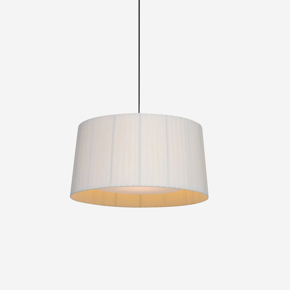 Drum Lampe Pendante Abat-jour en Tissu Pliée Noir Minimaliste Classique - Neutralighting