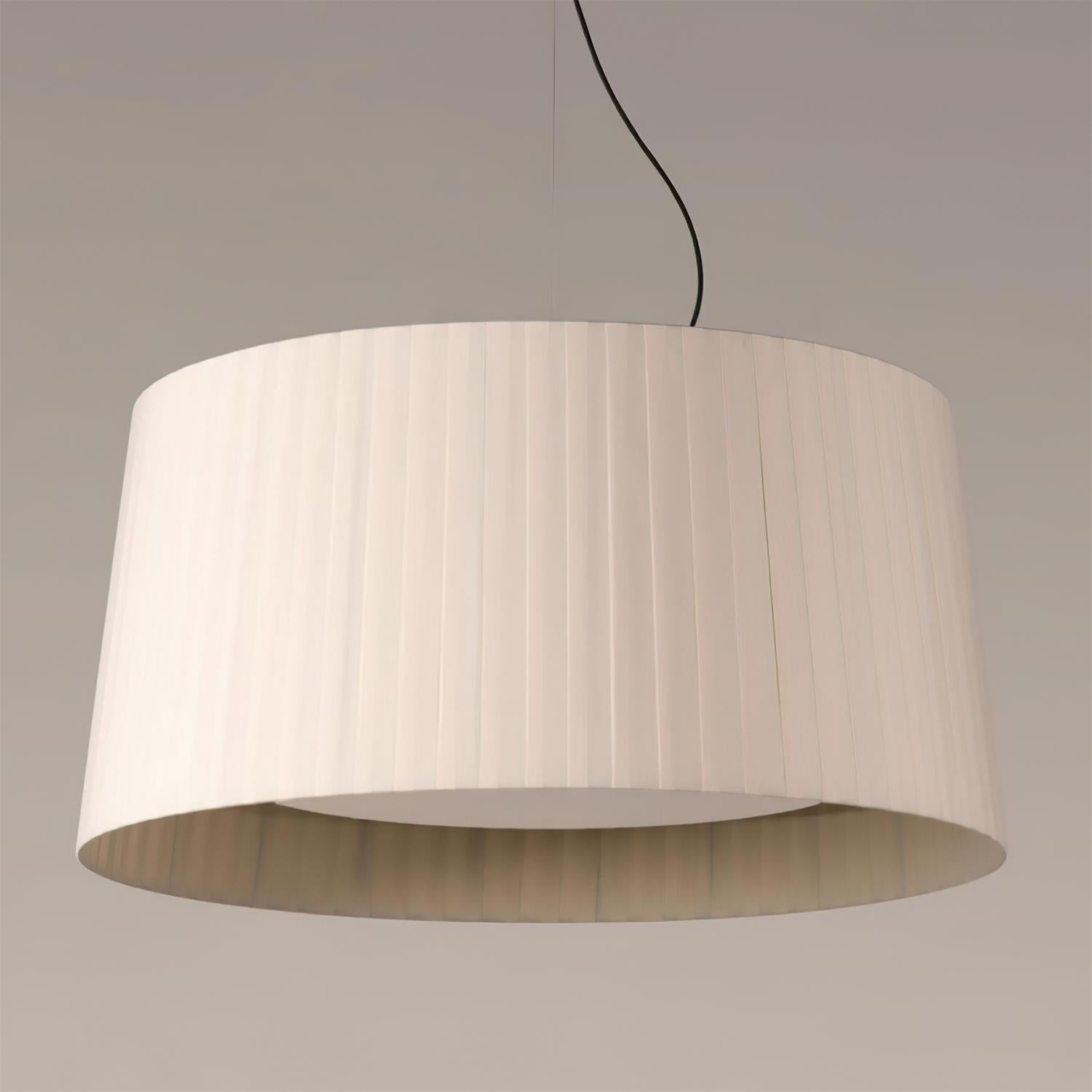 Drum Lampe Pendante Abat-jour en Tissu Pliée Noir Minimaliste Classique - Neutralighting