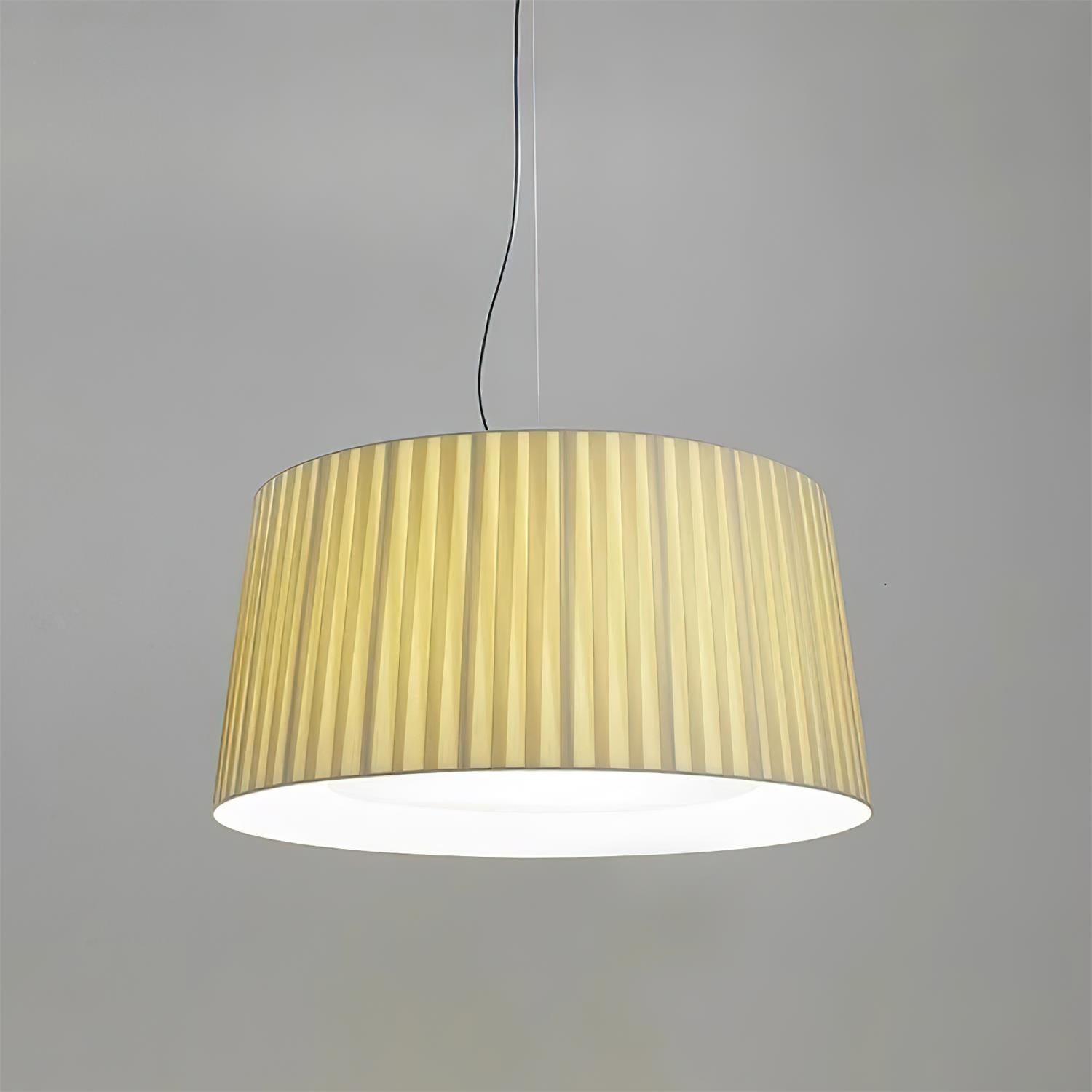 Drum Lampe Pendante Abat-jour en Tissu Pliée Noir Minimaliste Classique - Neutralighting