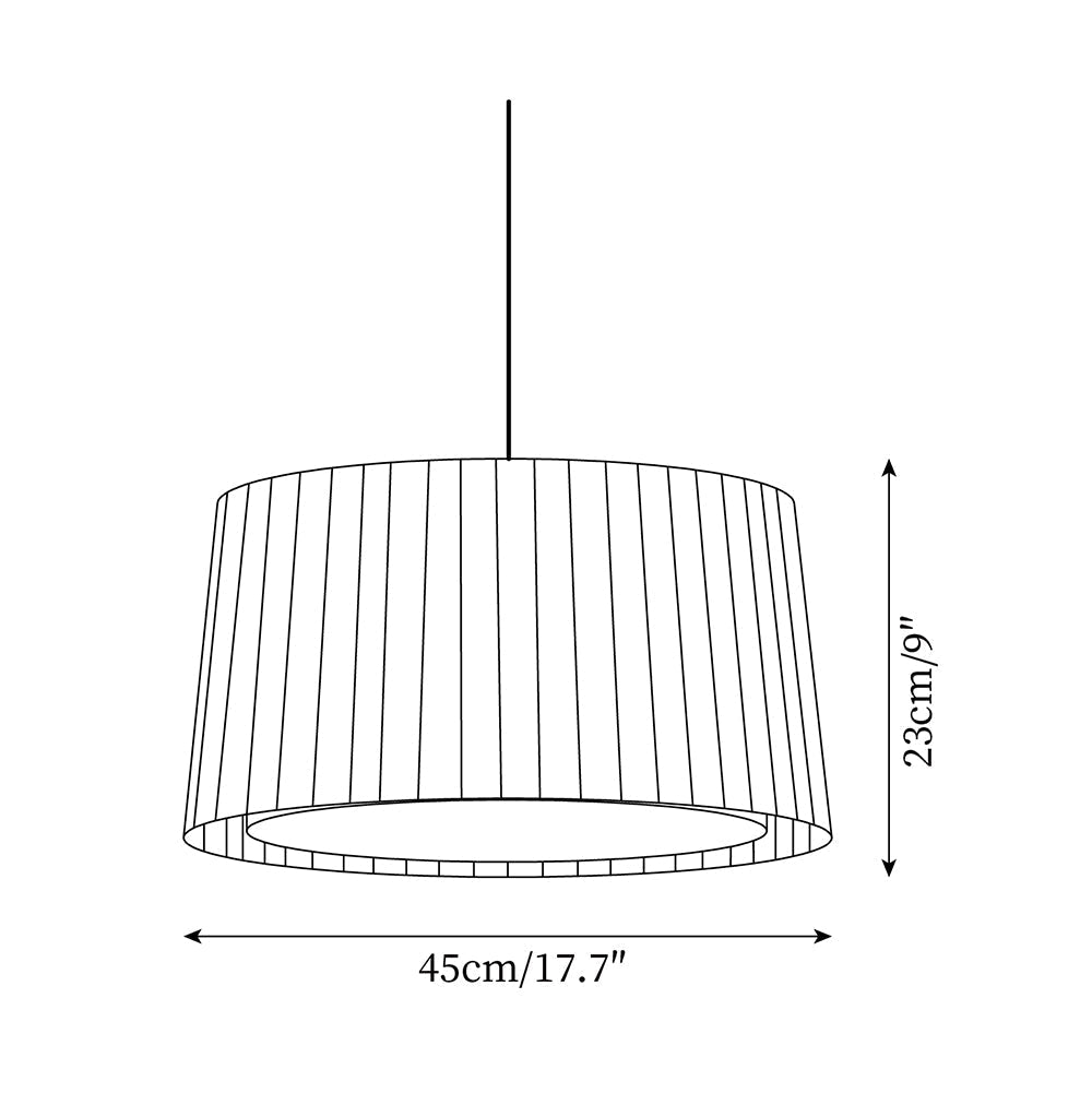 Drum Lampe Pendante Abat-jour en Tissu Pliée Noir Minimaliste Classique - Neutralighting