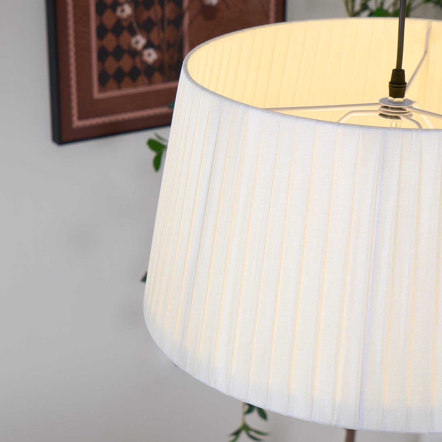 Drum Lampe Pendante Abat-jour en Tissu Pliée Noir Minimaliste Classique - Neutralighting