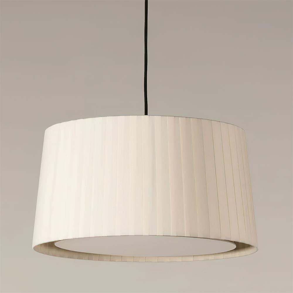 Drum Lampe Pendante Abat-jour en Tissu Pliée Noir Minimaliste Classique - Neutralighting