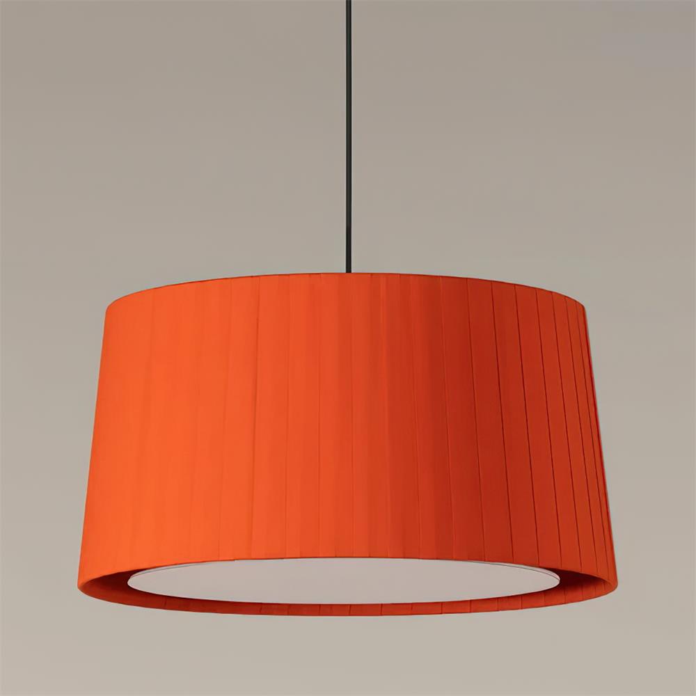Drum Lampe Pendante Abat-jour en Tissu Pliée Noir Minimaliste Classique - Neutralighting