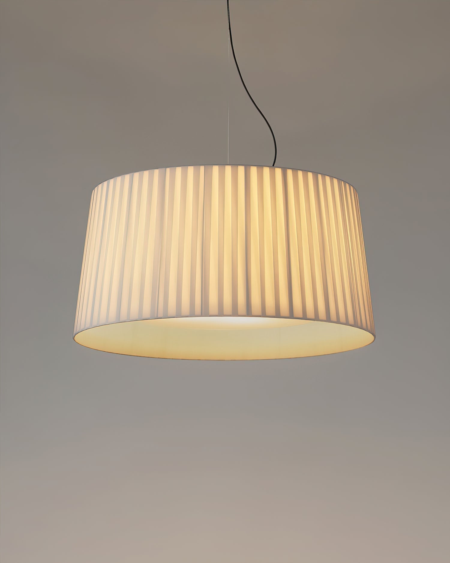 Drum Lampe Pendante Abat-jour en Tissu Pliée Noir Minimaliste Classique - Neutralighting