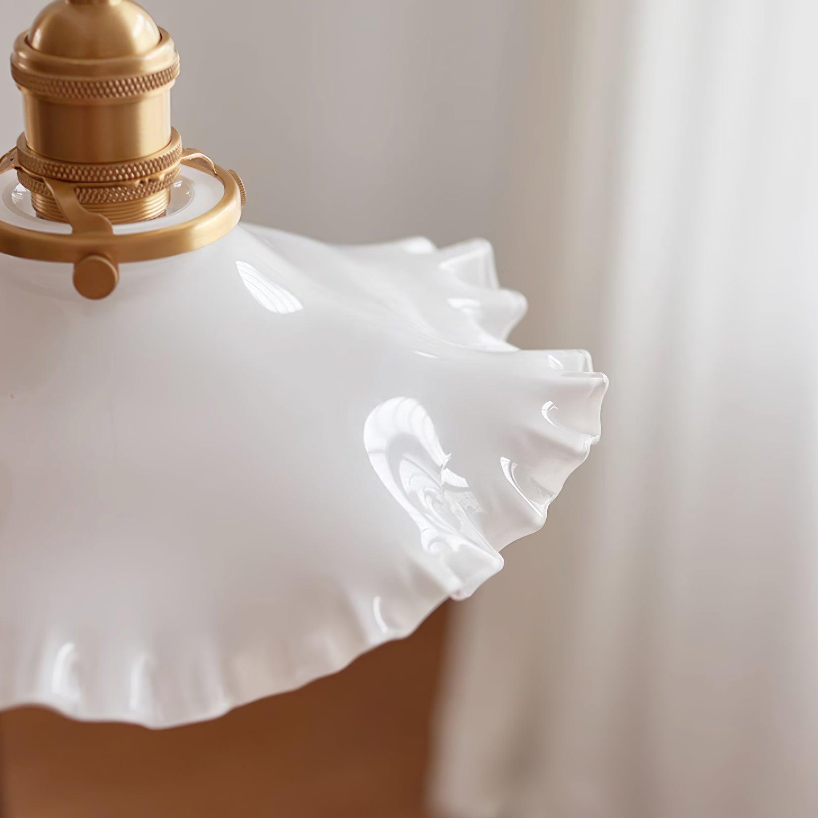 Iris Lampe Pendante Verre Abat-jour Volant Laiton - Neutralighting