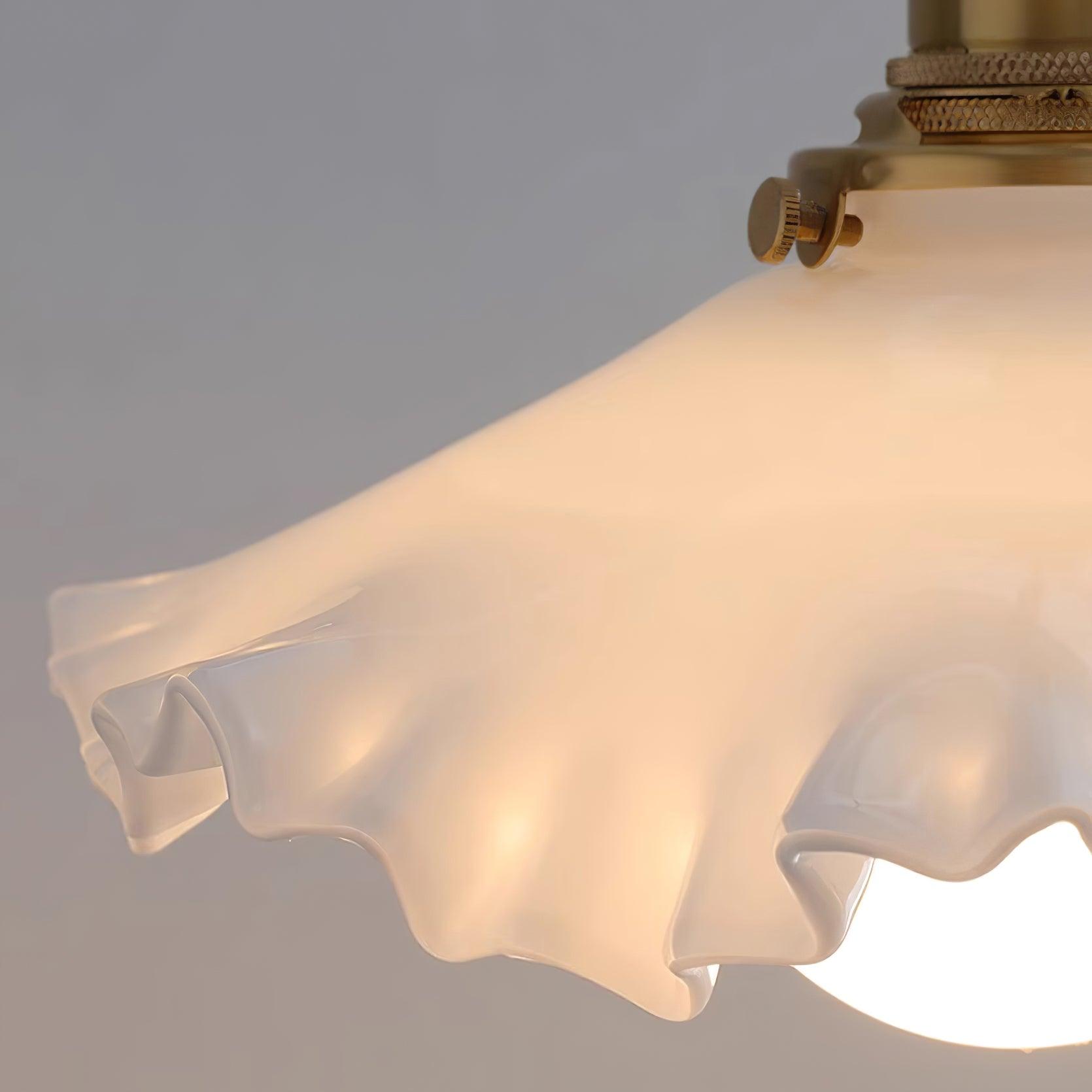 Iris Lampe Pendante Verre Abat-jour Volant Laiton - Neutralighting