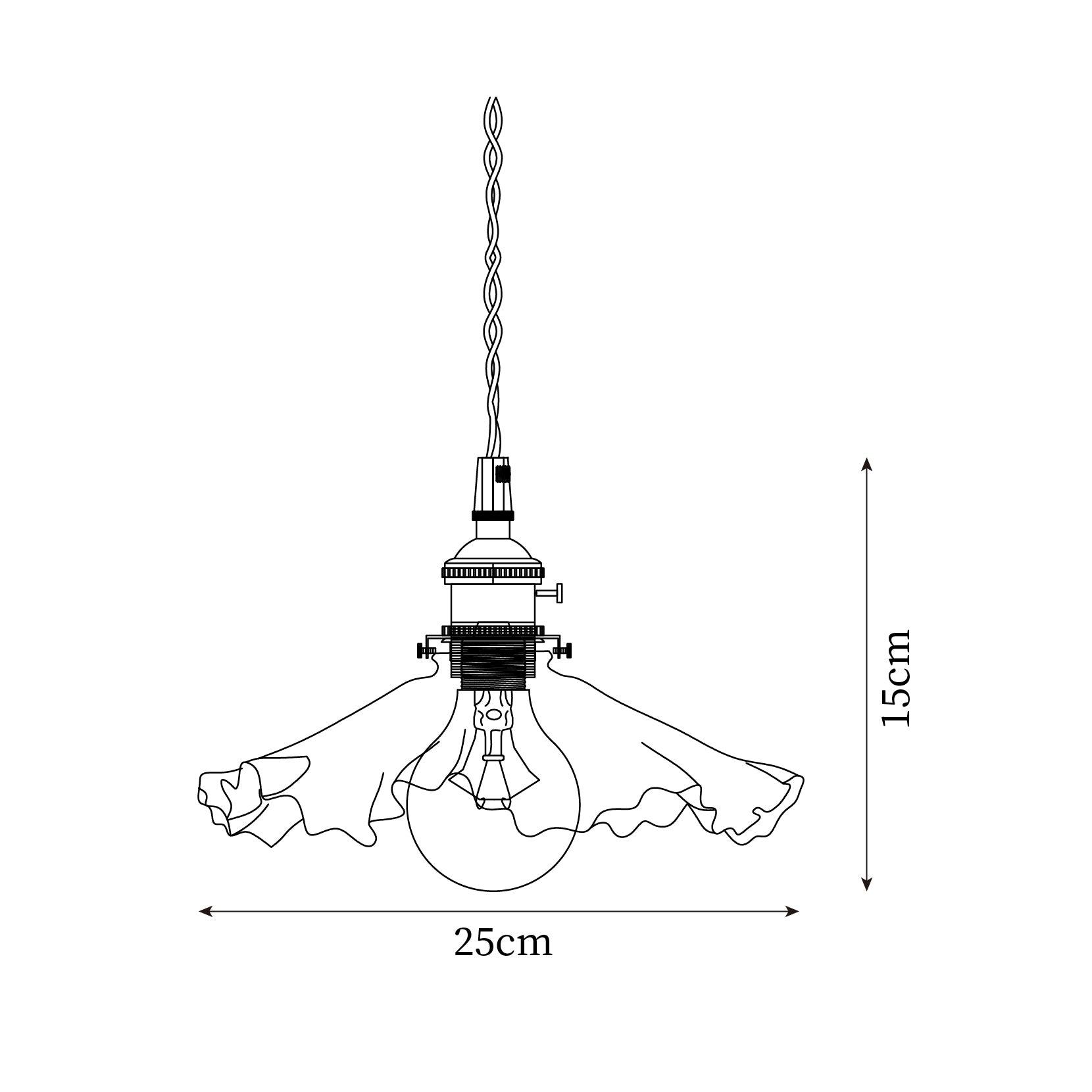 Iris Lampe Pendante Verre Abat-jour Volant Laiton - Neutralighting