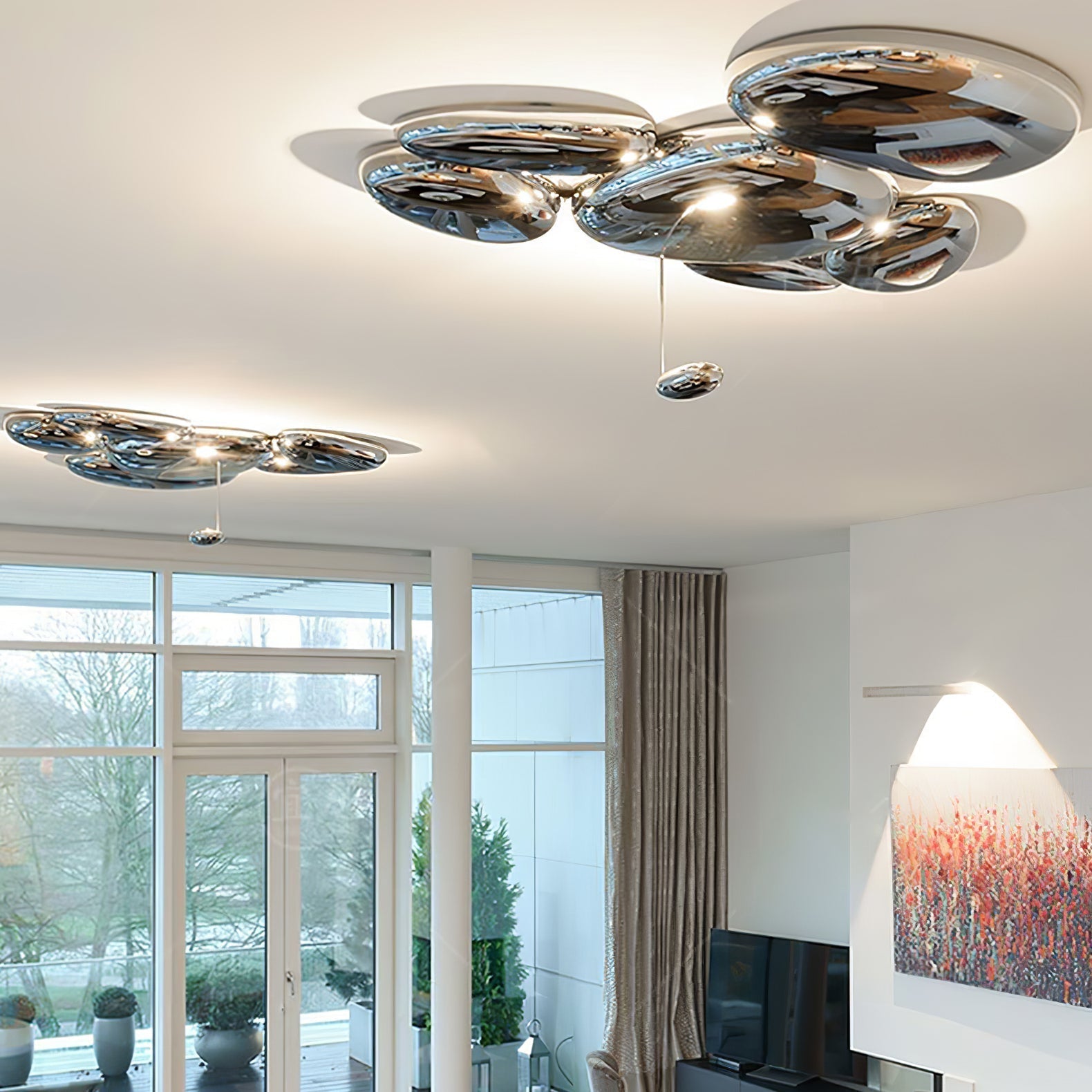 Solara Plafonnier Chrome Pebble Moderne - Neutralighting