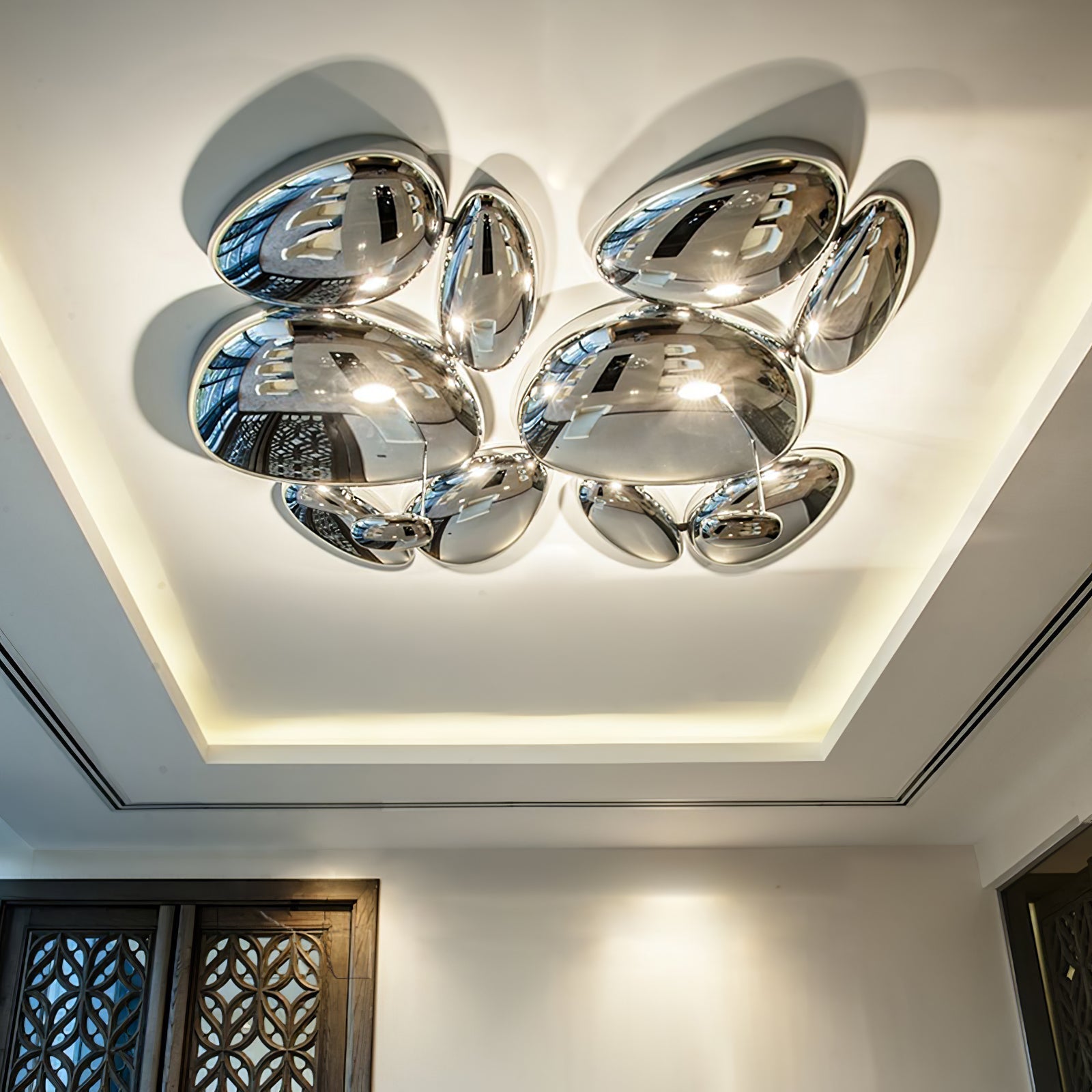 Solara Plafonnier Chrome Pebble Moderne - Neutralighting