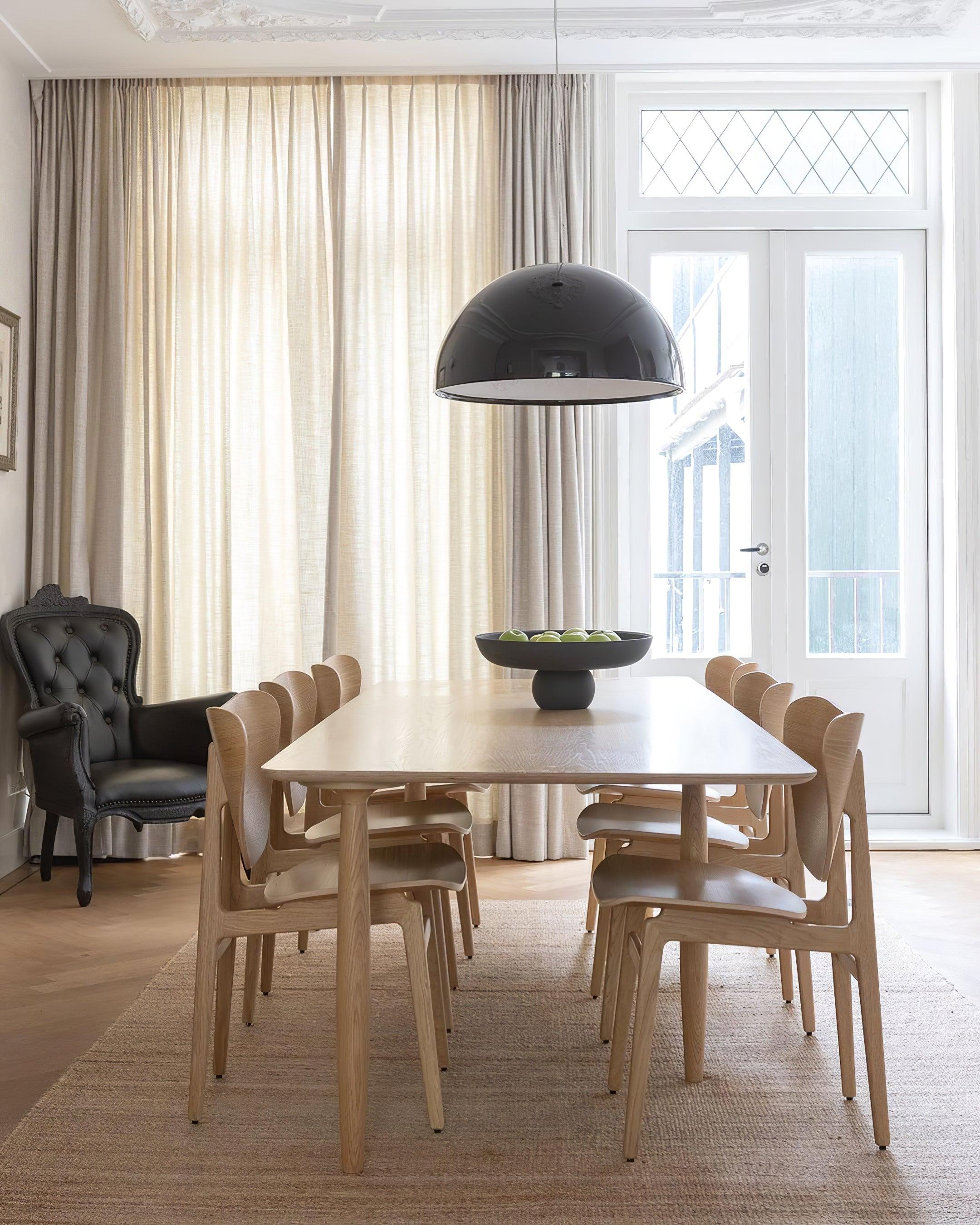 Lampe Pendante Dôme Noir avec Intérieur en Plâtre Embossé Élégant - Neutralighting