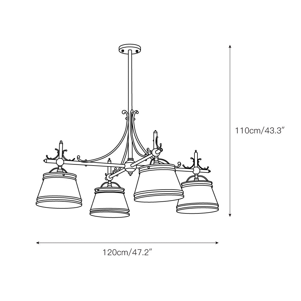 Ulphaion Vintage Industrial Brass Metal Chandelier - Lamp Copper