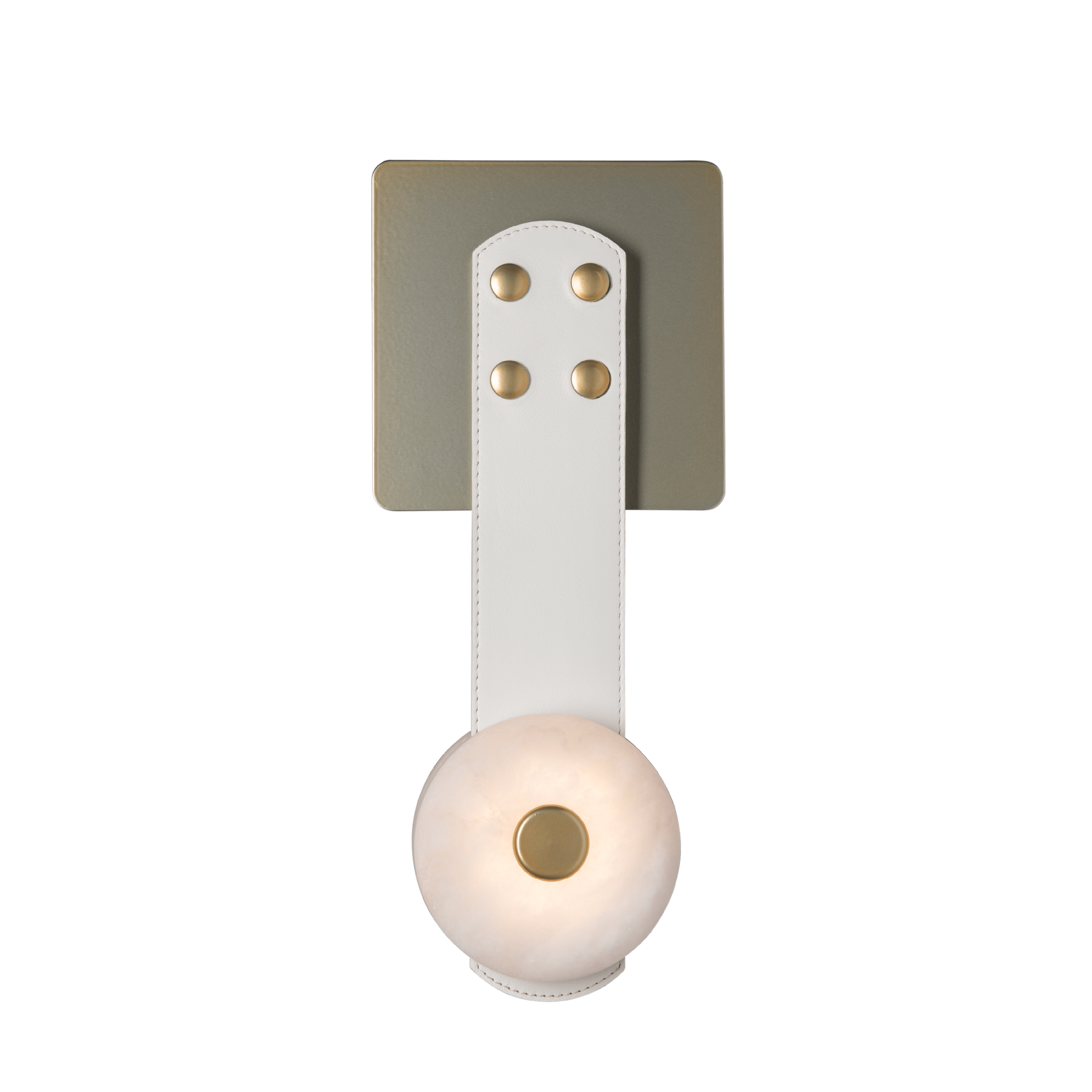 Evsore Modern Minimalist LED Leather Alabaster Sconce Wall Lamp - Lamp Copper