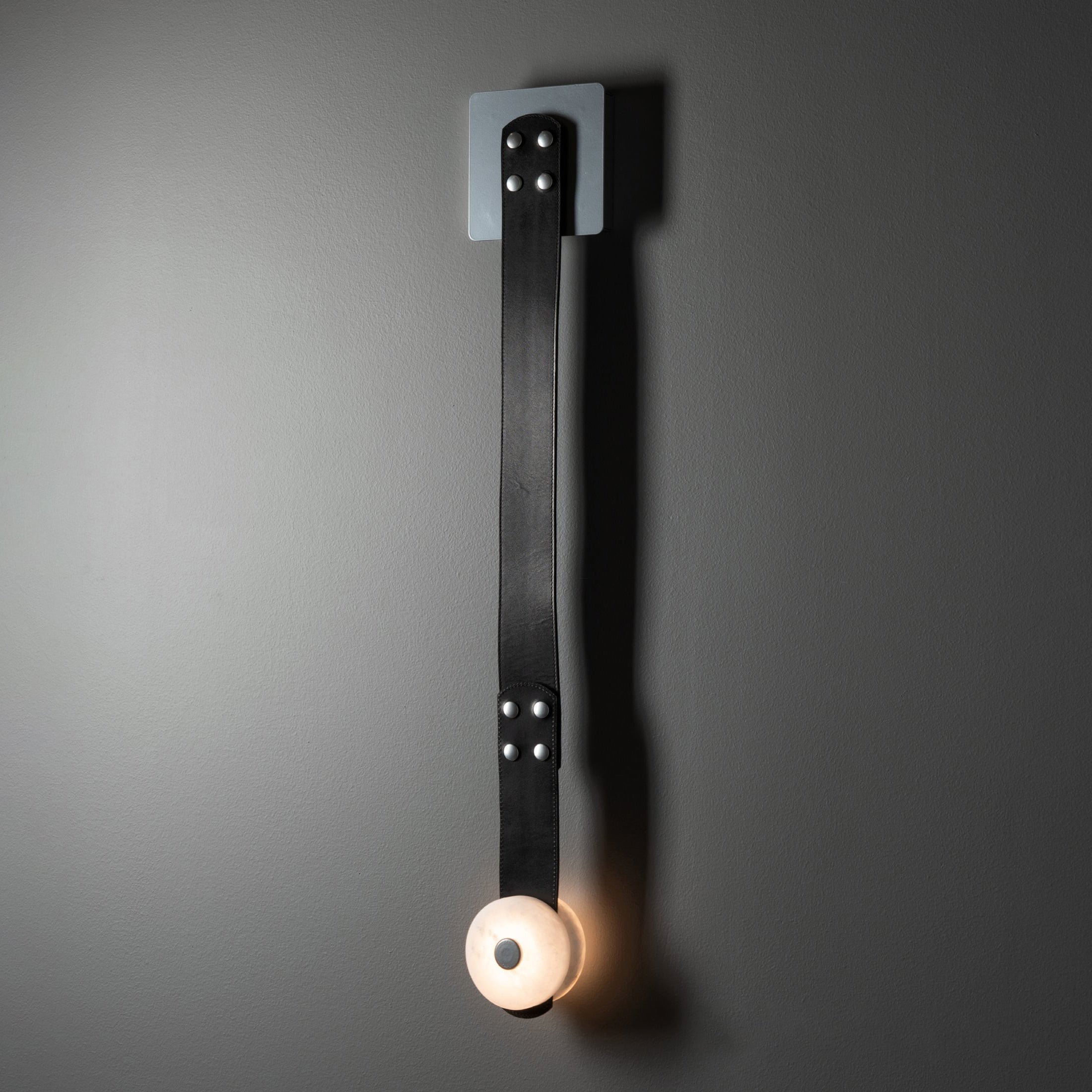 Evsore Modern Minimalist LED Leather Alabaster Sconce Wall Lamp - Lamp Copper