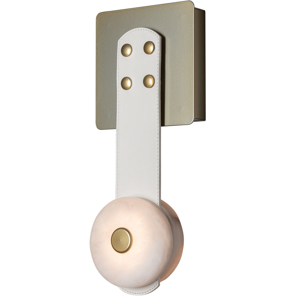 Evsore Modern Minimalist LED Leather Alabaster Sconce Wall Lamp - Lamp Copper