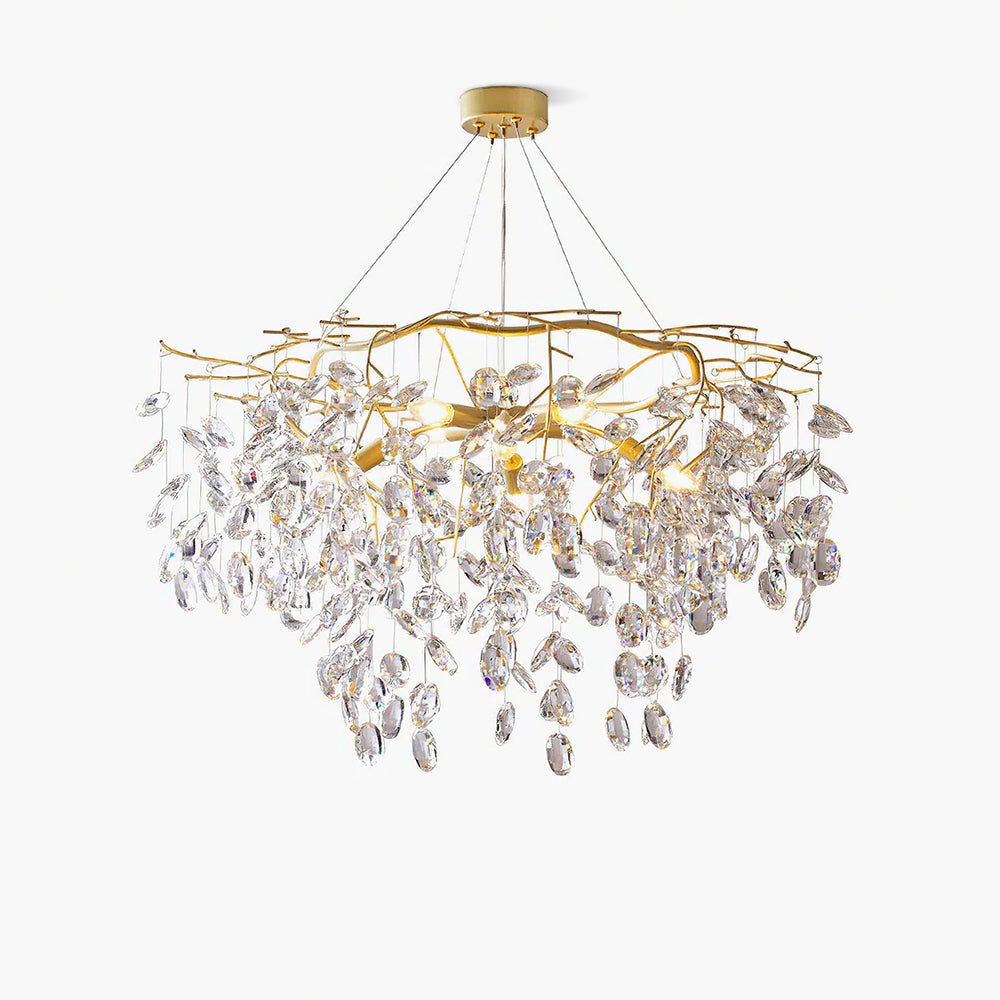 Lustra Chandelier Cristal Branche Or LED - Neutralighting