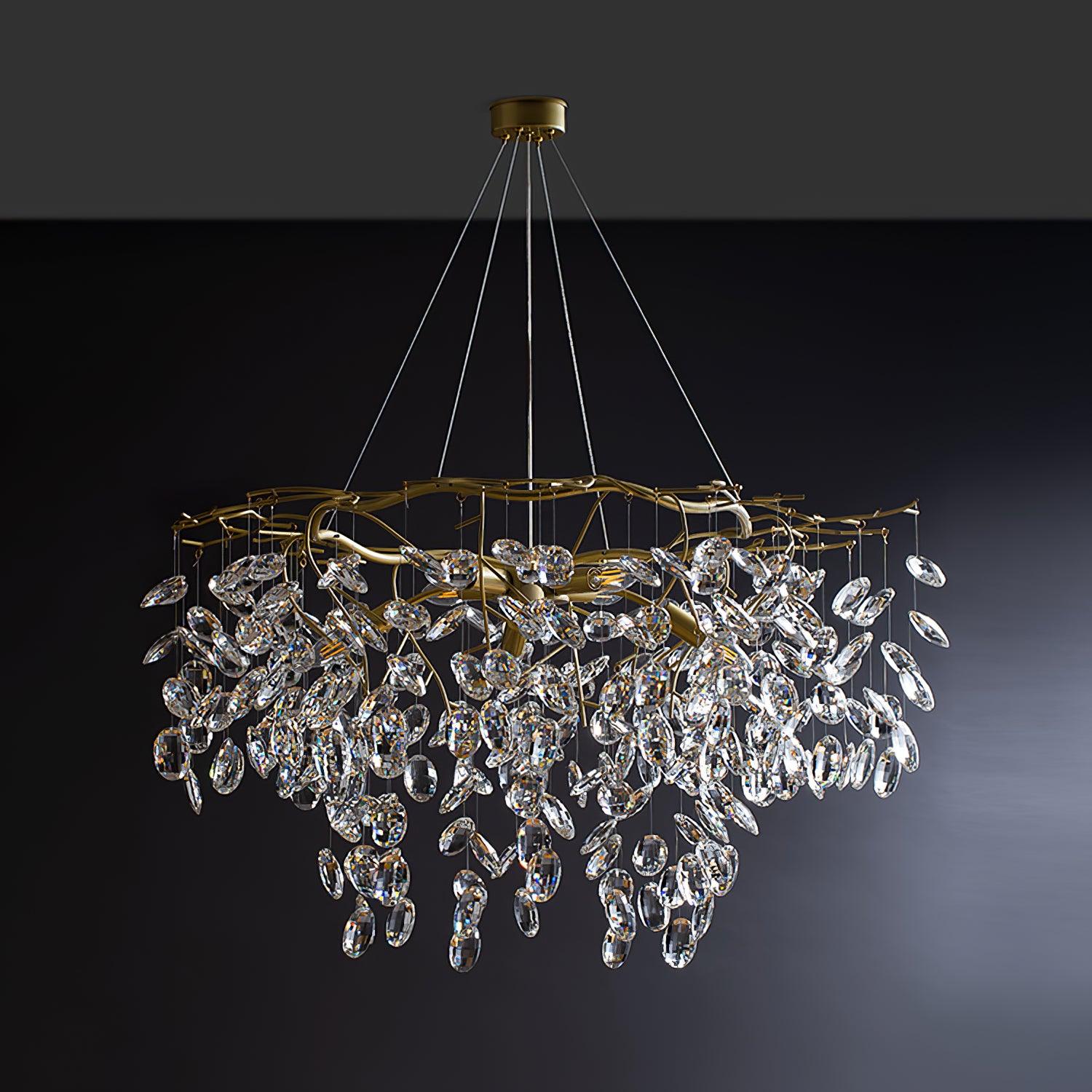 Lustra Chandelier Cristal Branche Or LED - Neutralighting