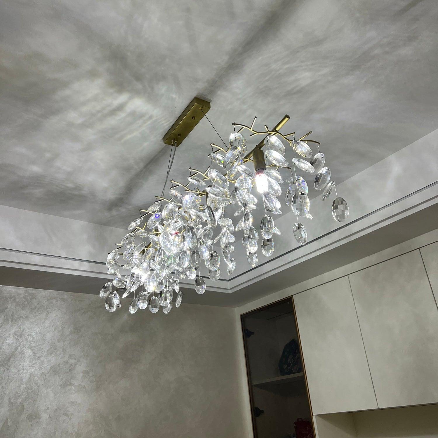 Lustra Chandelier Cristal Branche Or LED - Neutralighting