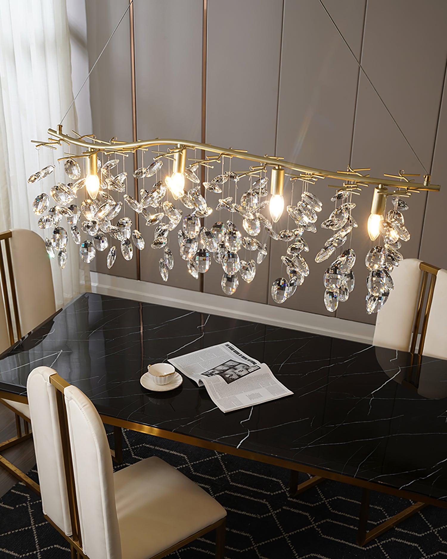 Lustra Chandelier Cristal Branche Or LED - Neutralighting