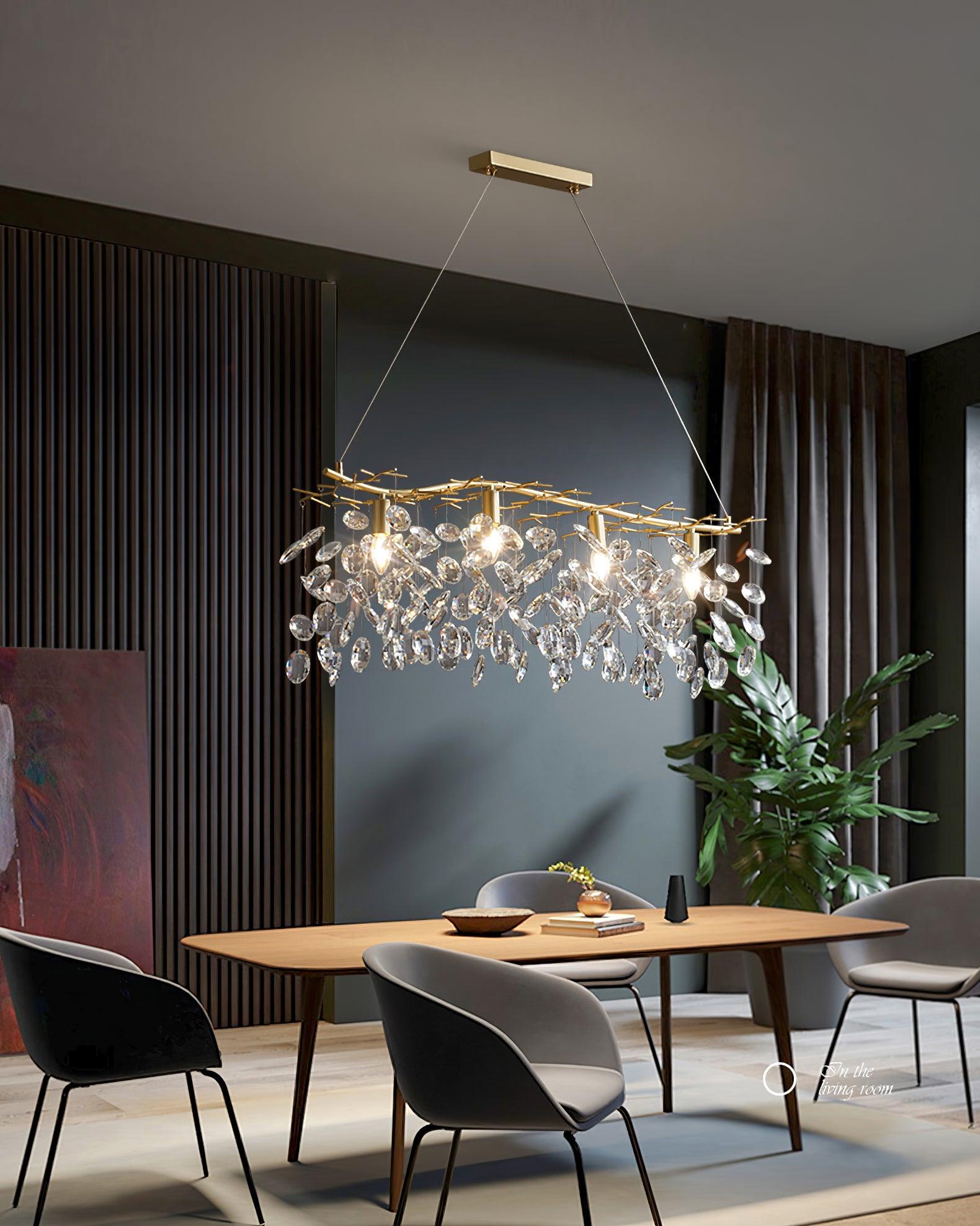 Lustra Chandelier Cristal Branche Or LED - Neutralighting