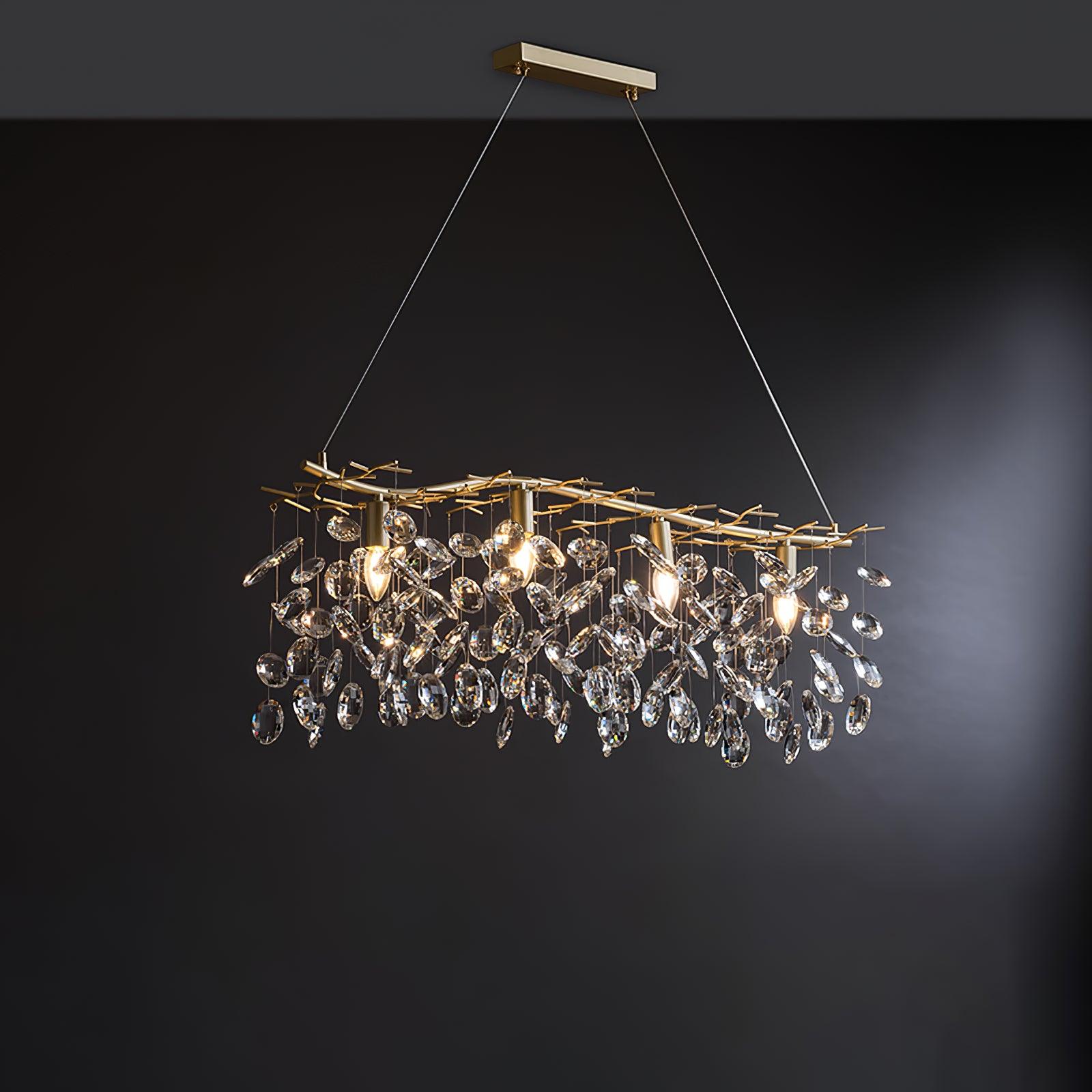 Lustra Chandelier Cristal Branche Or LED - Neutralighting