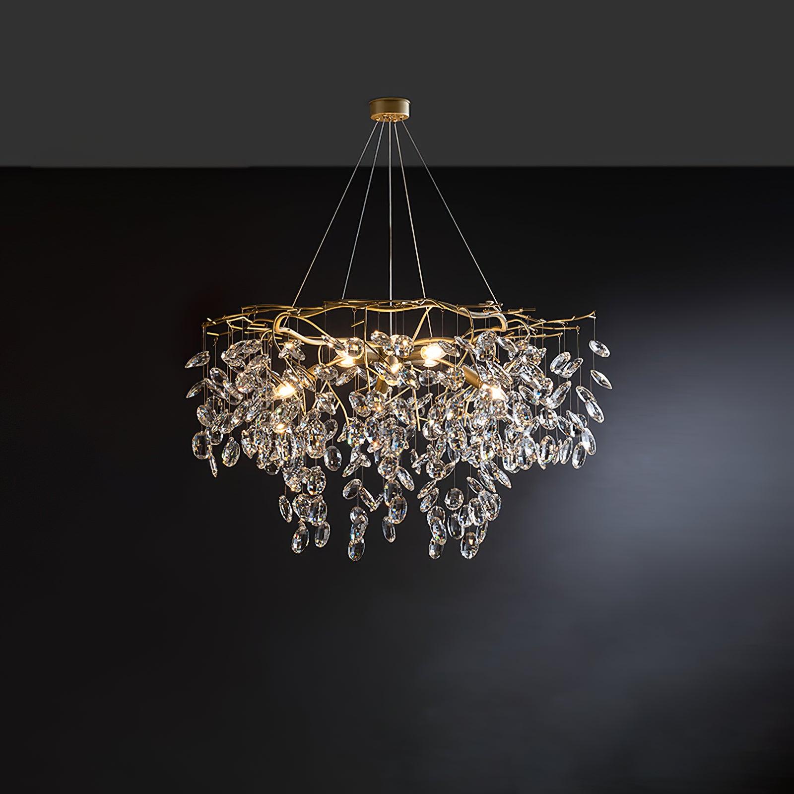 Lustra Chandelier Cristal Branche Or LED - Neutralighting