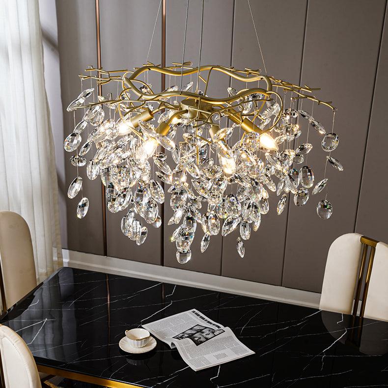 Lustra Chandelier Cristal Branche Or LED - Neutralighting
