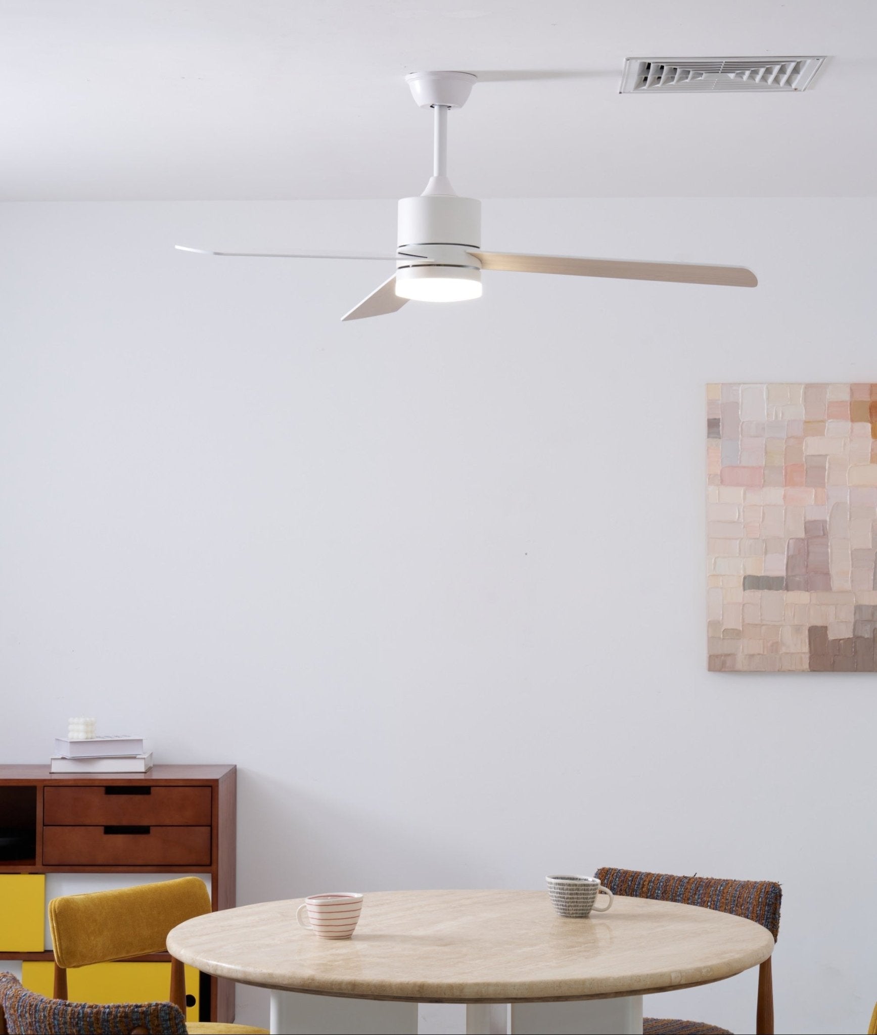 Plafonnier ventilateur Lennox Drift, vue de dessus du ventilateur