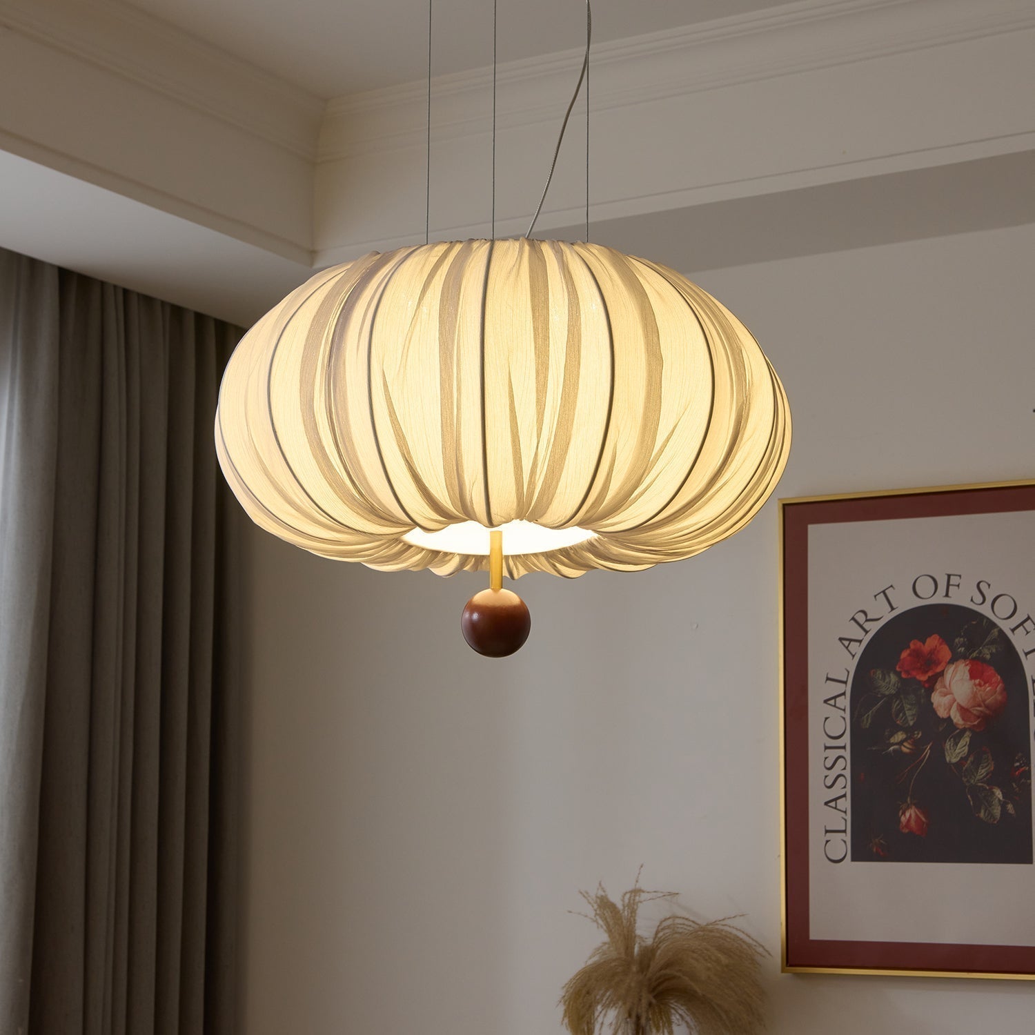 Vasilen Lampe Plafonnier Premium Art Nordic Ballon Bois Tissu - Neutralighting