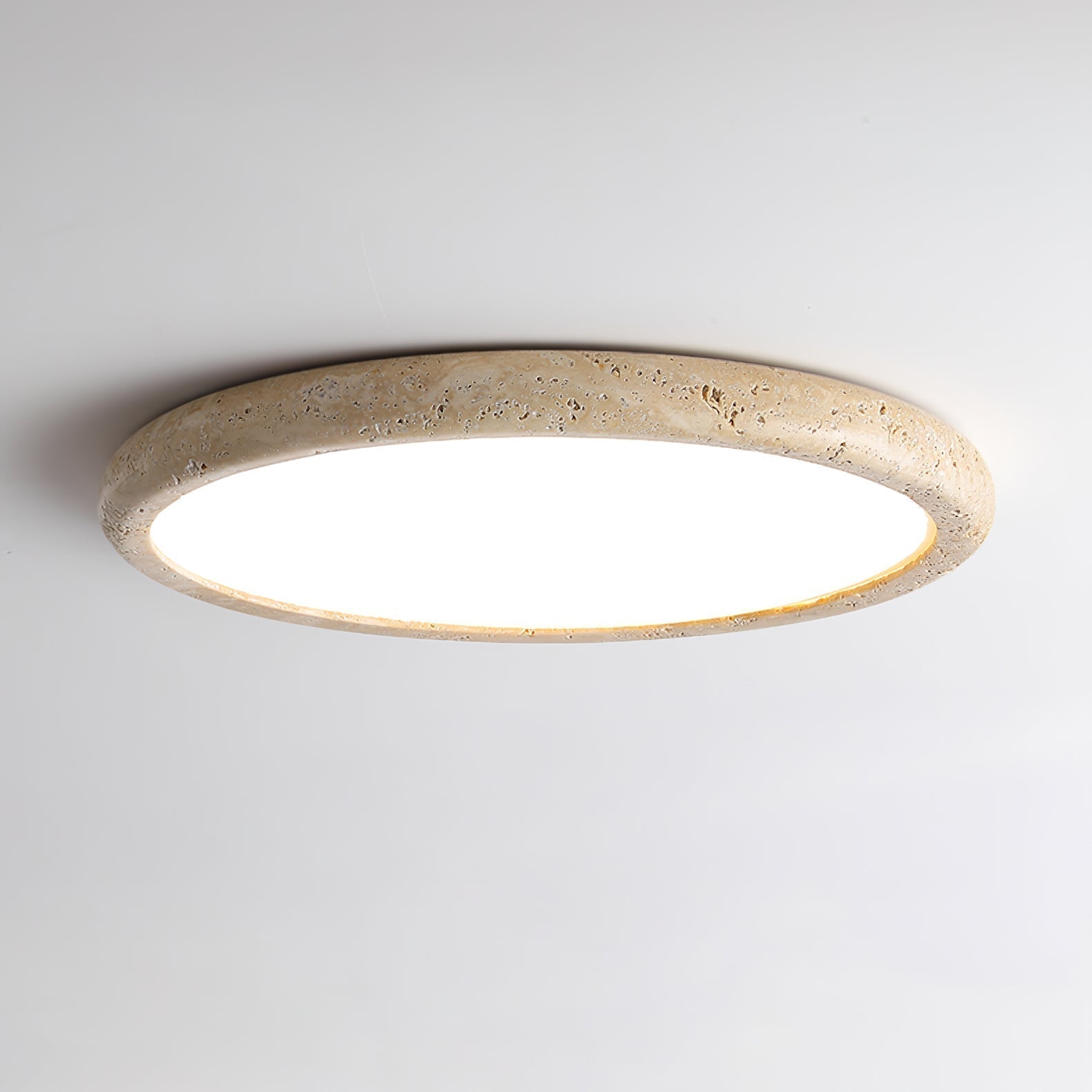 Aurrina Ring Frame Travertine Ceiling Light - Letslighting