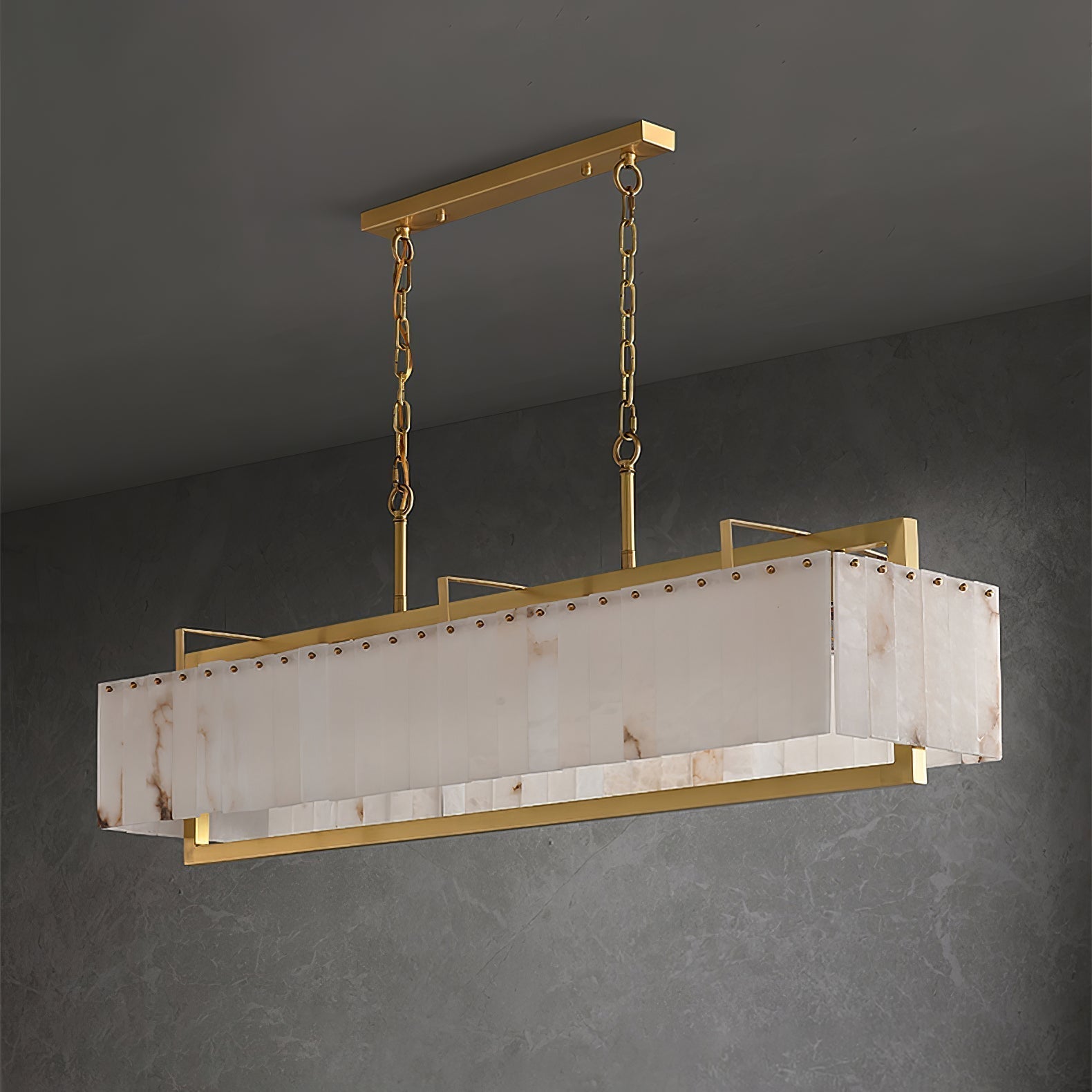 Aether Rectangular Alabaster Pendant Light - Letslighting