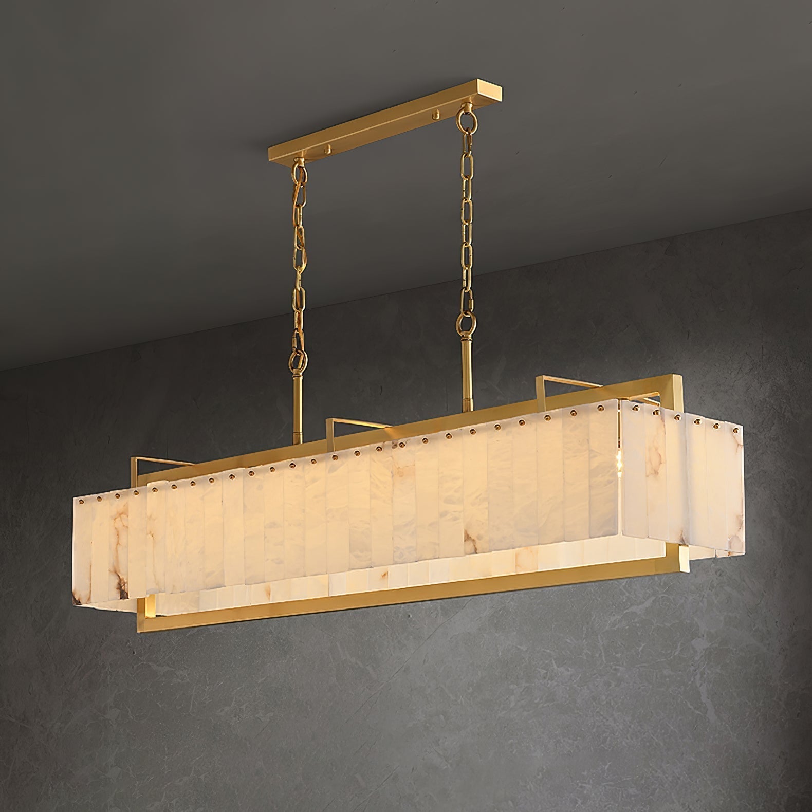 Aether Rectangular Alabaster Pendant Light - Letslighting