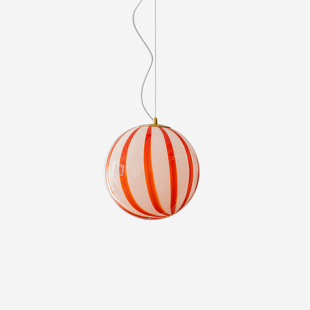 Pendant Light &Glass Shade Striped Globe for Dining Room - Letslighting