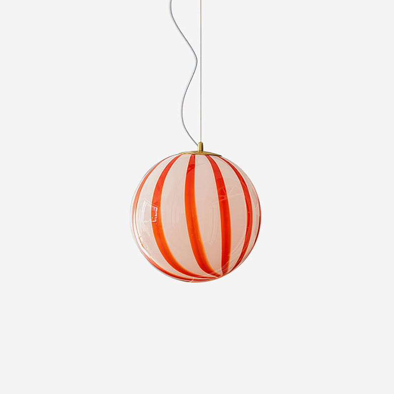 Pendant Light &Glass Shade Striped Globe for Dining Room - Letslighting