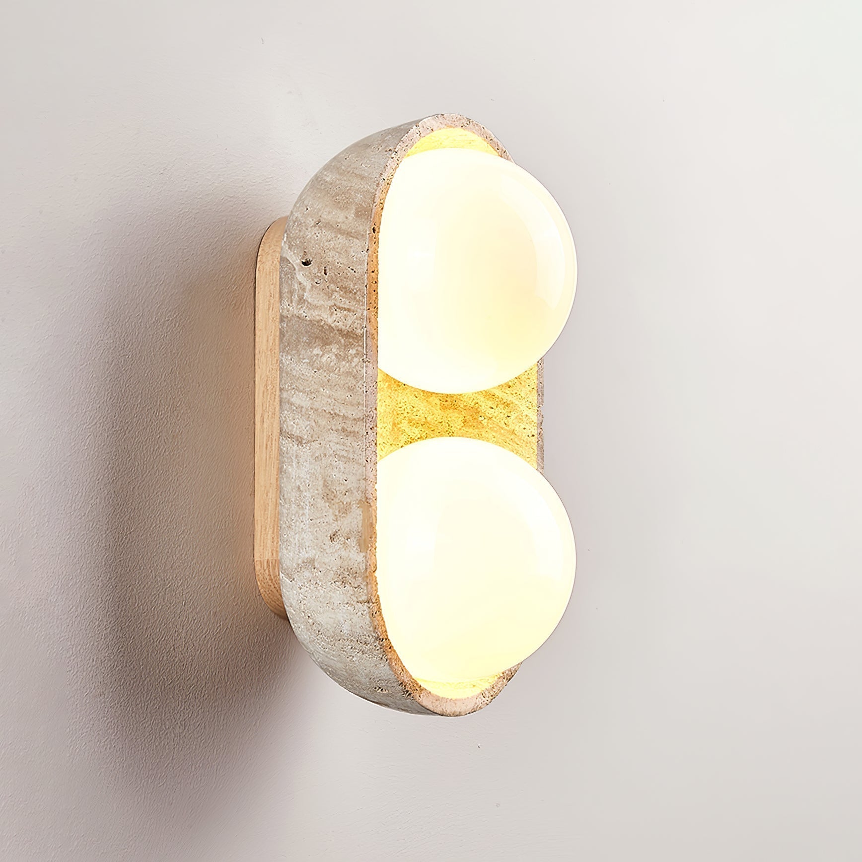 Trio Applique Murale Globe en Travertin - Neutralighting