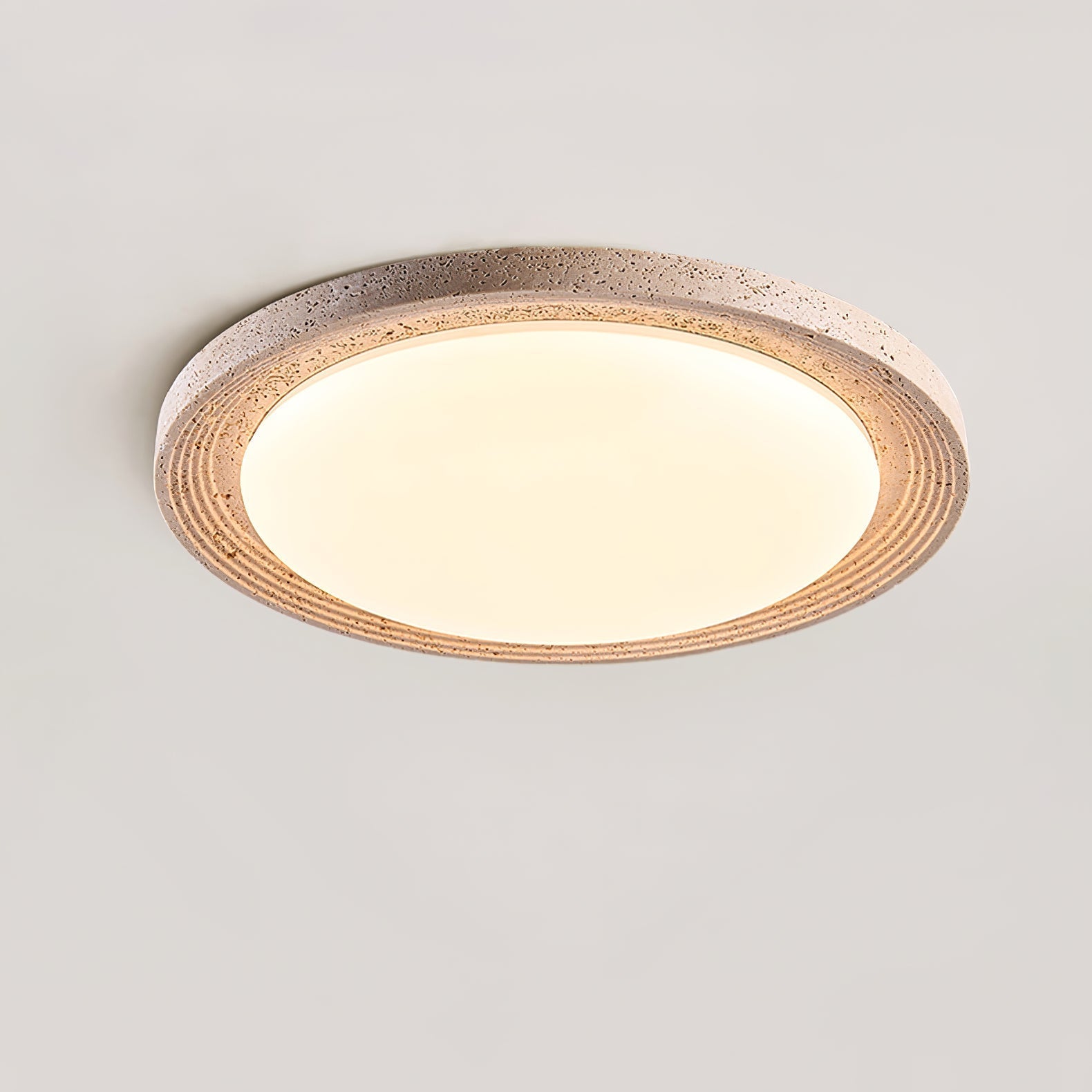 Olphaan Plafonnier en Travertin À Anneaux - Neutralighting